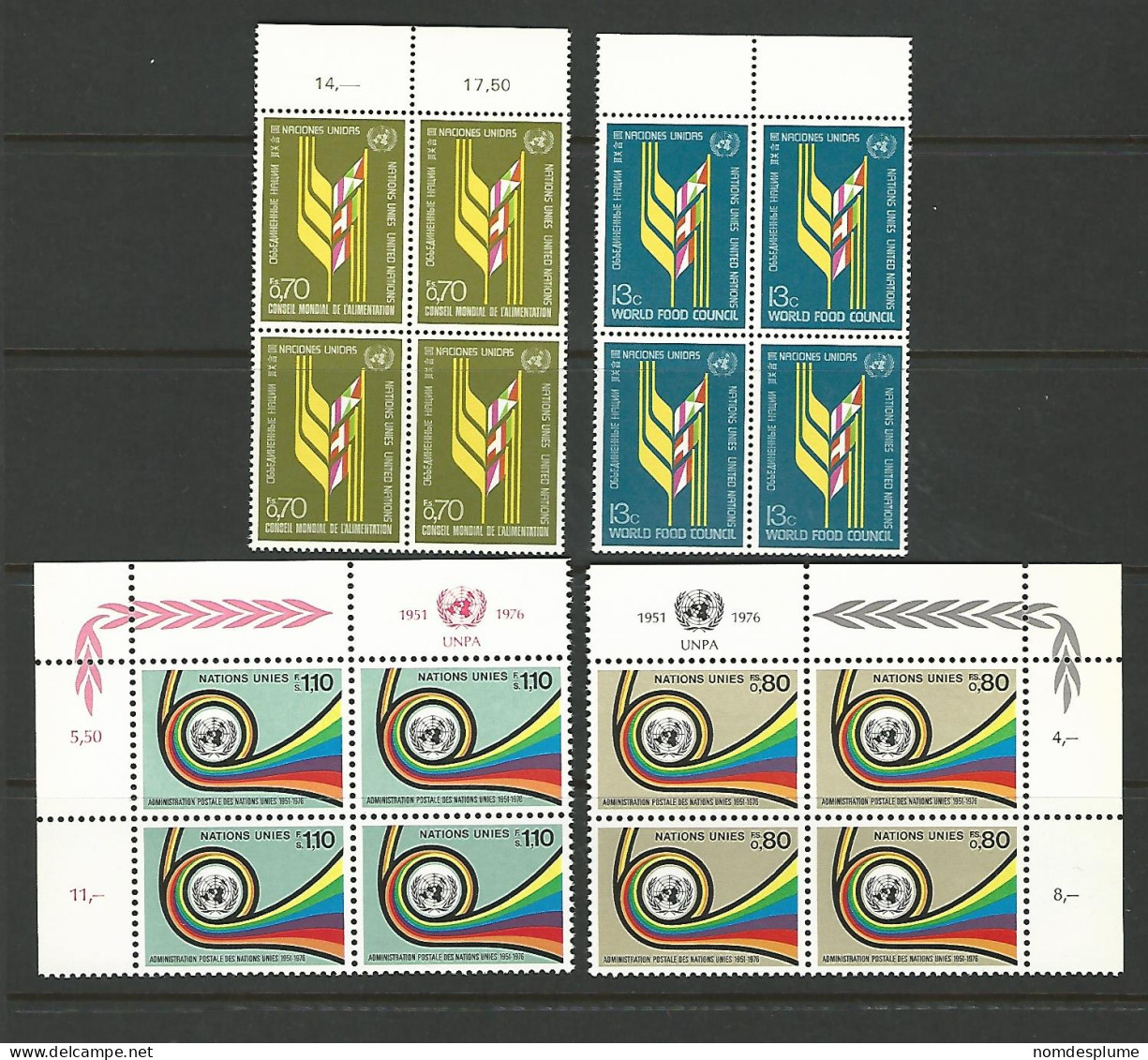 53917 ) Collection United Nations Block - Collections, Lots & Series