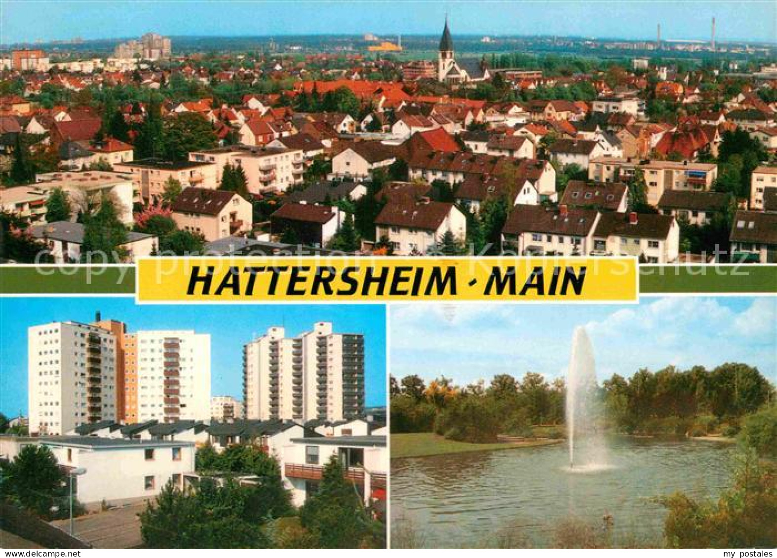 72751969 Hattersheim Main Panorama Hochhaeuser Fontaene Hattersheim Main - Hattersheim
