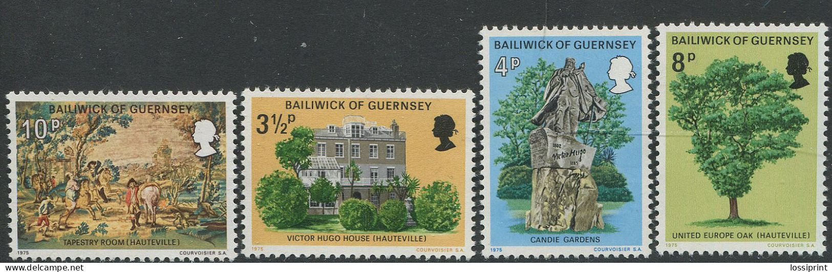 Bailiwick Of Guernsey:Unused Stamps Serie Writer Victor Hugo Exile In Guernsey, 1975, MNH - Guernesey