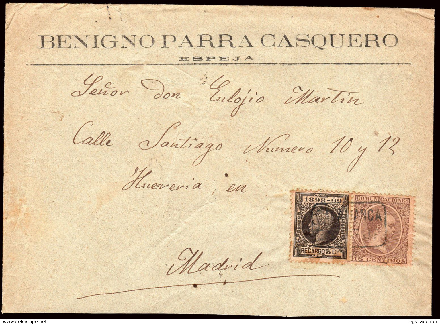 Salamanca - Edi O 219+240 - Sobre Mat Cartería "Salamanca - Espeja" - Cartas & Documentos