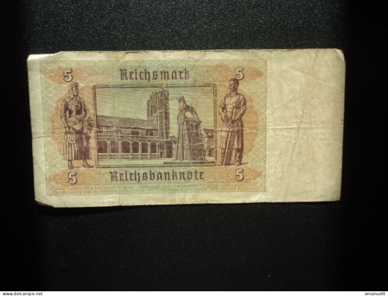 ALLEMAGNE : 5 REICHSMARK  1.8.1942  C.A. 179b, *  / P 186a ** TTB *** (photographies Par " Nuit Et Brouillard " ) - 5 Reichsmark