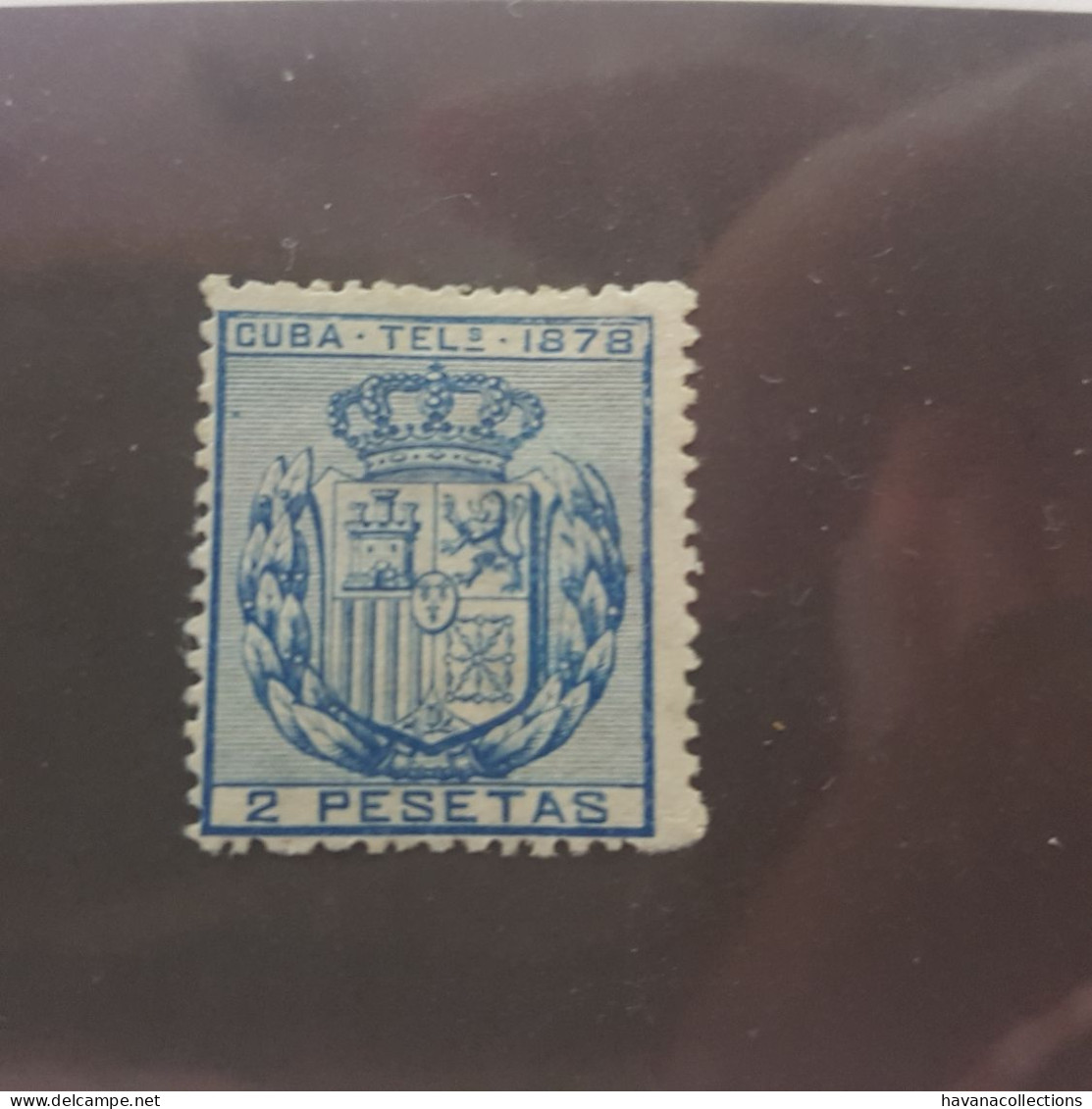 CUBA Télégraphe Telégrafos 2 Pesetas 1878 - Telegraafzegels