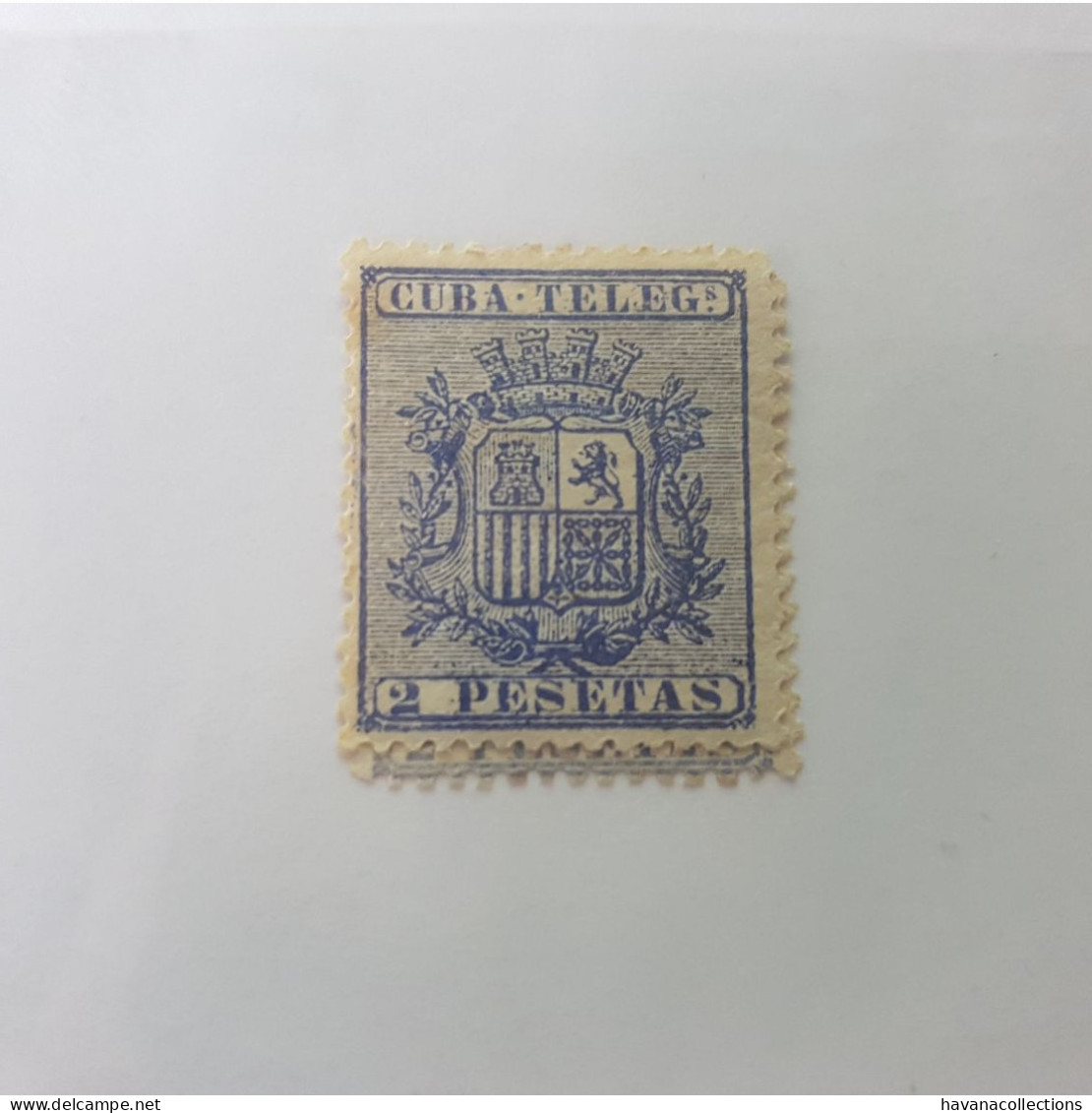 CUBA Télégraphe Telégrafos 2 Pesetas 1875 - Telegraafzegels