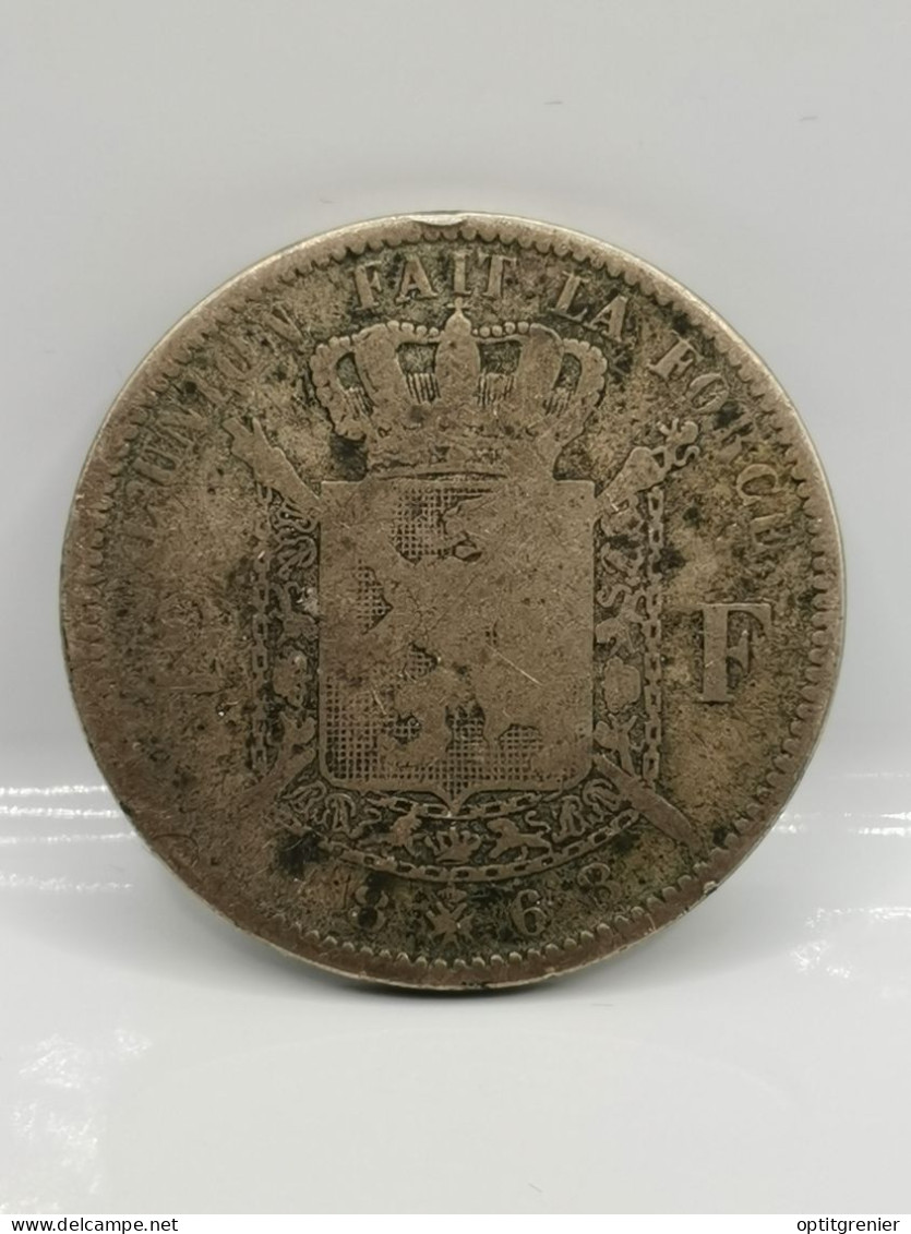 2 FRANCS ARGENT 1868 LEOPOLD II TYPE WIENER BELGIQUE / BELGIUM SILVER - 2 Francs