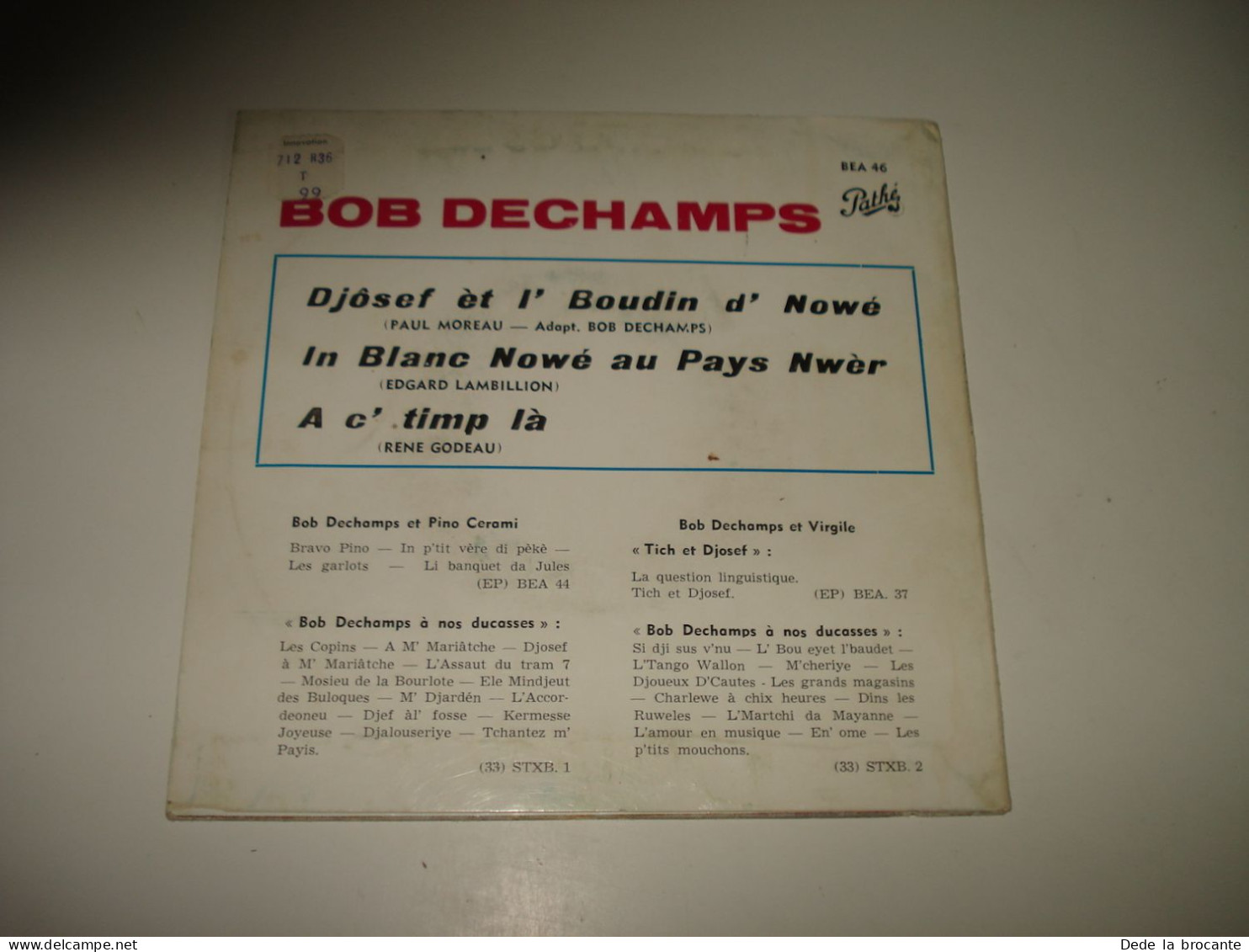 B11 /  Lot 6 X 45 Tours  EP - Bob Dechamps - Humoriste - Dialecte Wallon