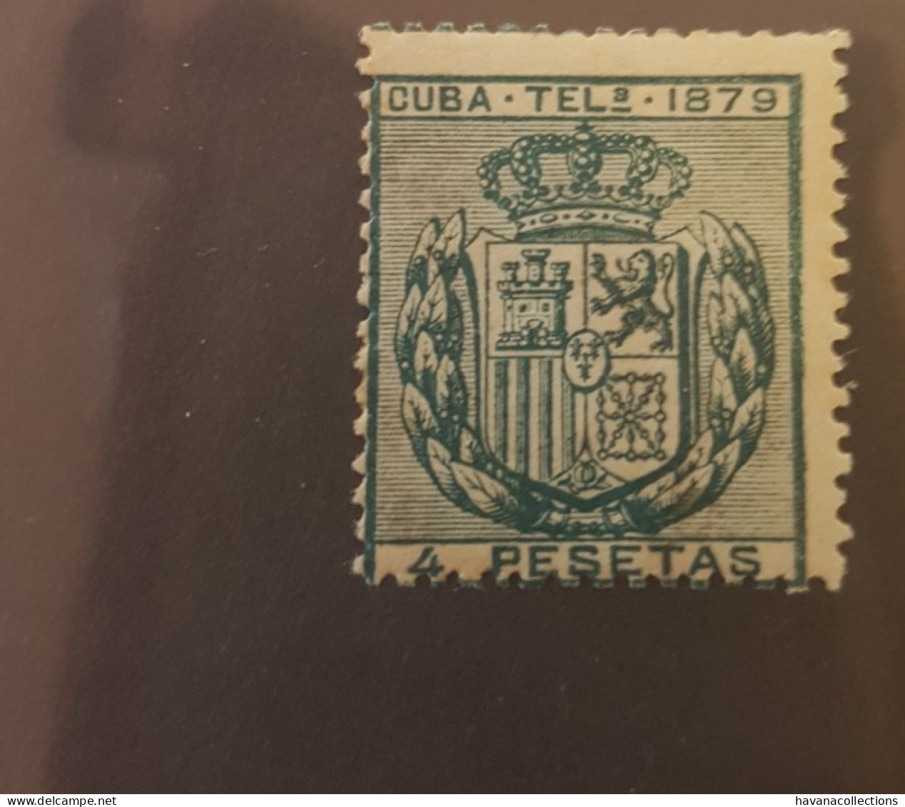 CUBA Télégraphe Telégrafos 4 Pesetas 1879 - Telegraph