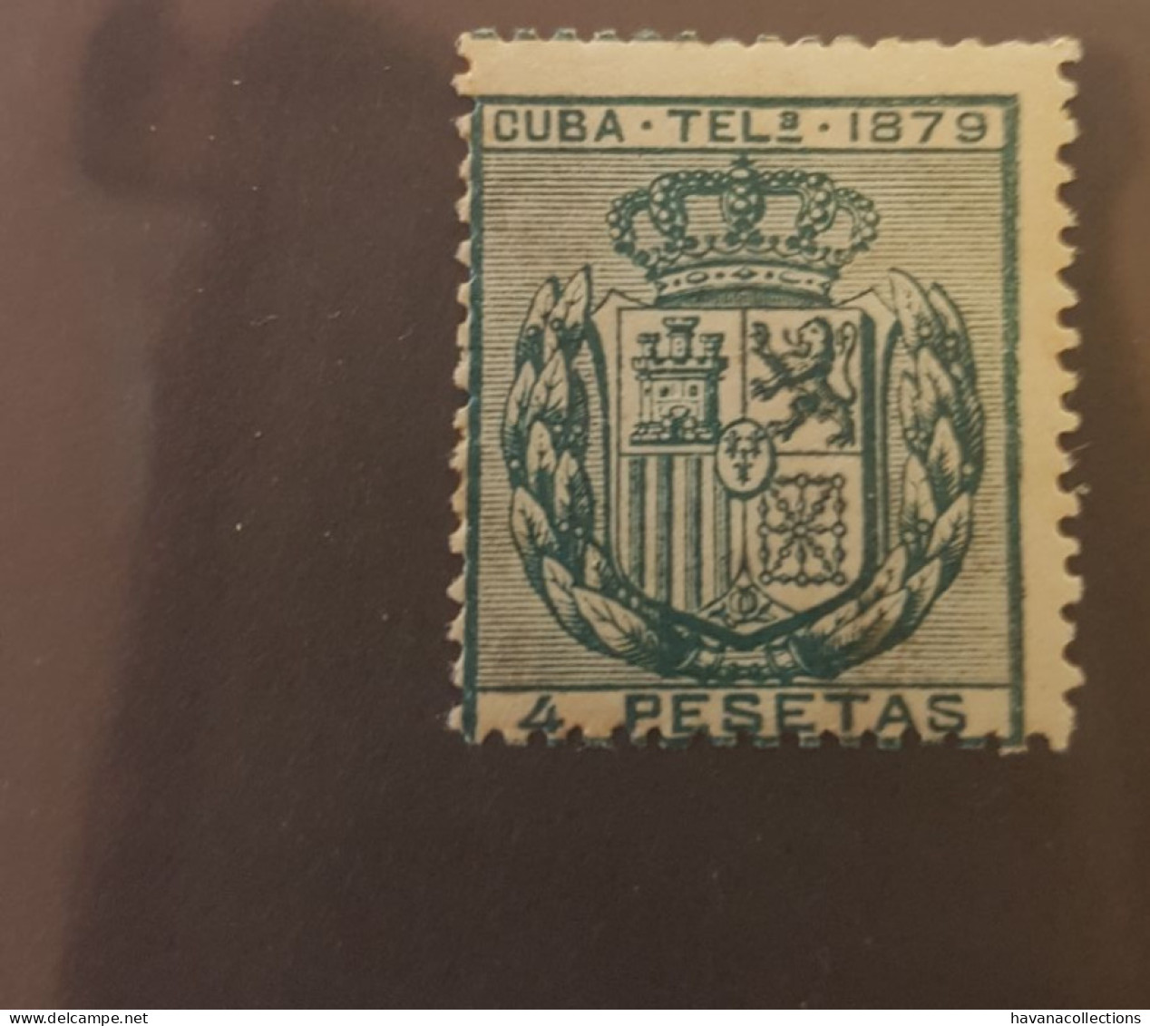 CUBA Télégraphe Telégrafos 4 Pesetas 1879 - Telegraphenmarken