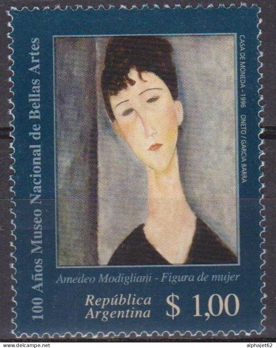 Art, Peinture - ARGENTINE - Amédéo Modigliani - Visage De Femme - N° 1949 ** - 1996 - Neufs