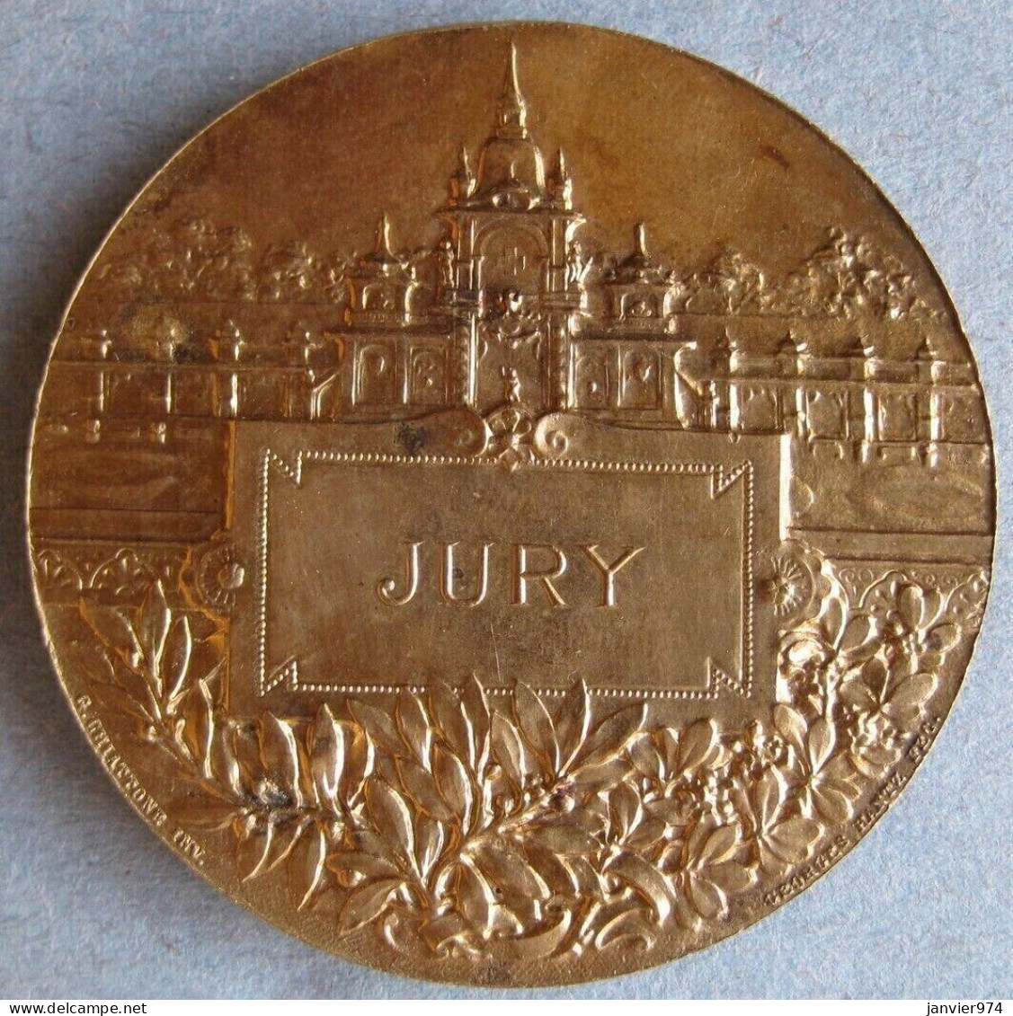 Suisse Médaille Argent Vermeil Exposition Nationale Genève 1896 JURY, Par Bovy - Otros & Sin Clasificación