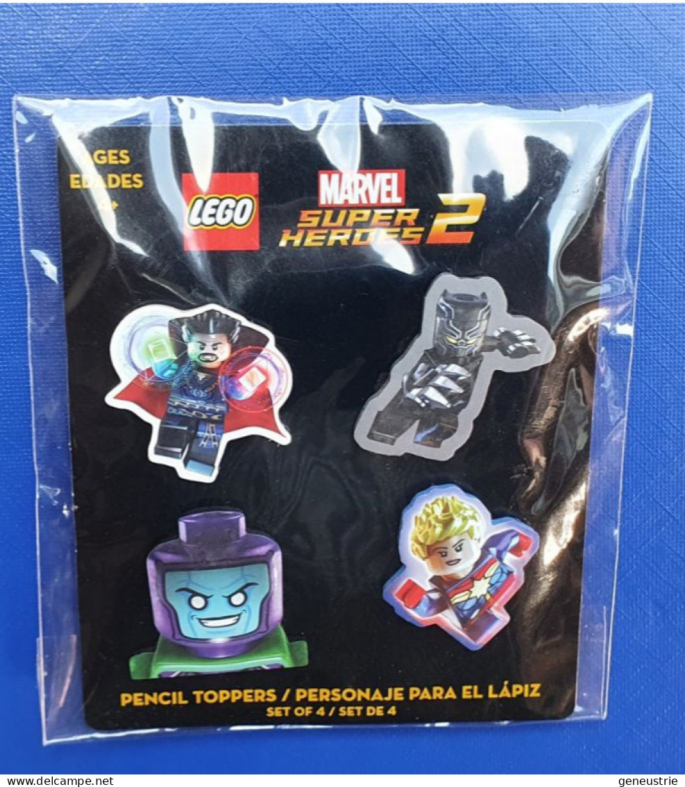 Lot De 4 Figurines Version Espagnole (pencil Toppers) Super Héros Marvel Lego Sous Blister D'origine - Sin Clasificación