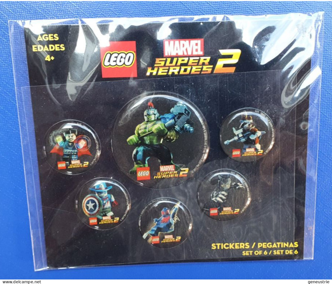 Lot De 6 Stickers (version Espagnole) Super Héros Marvel Lego Sous Blister D'origine - Non Classificati