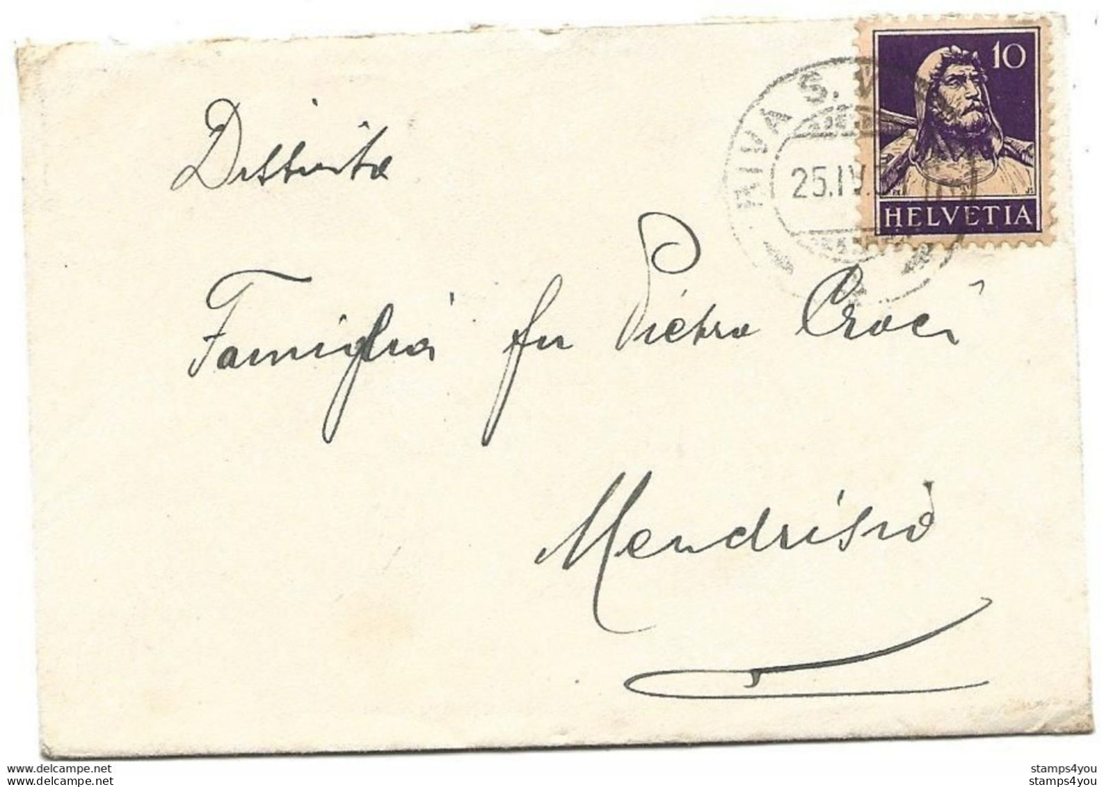 1 - 19 - Petite Enveloppe Envoyée De Riva S. Vitale 1931 - Altri & Non Classificati