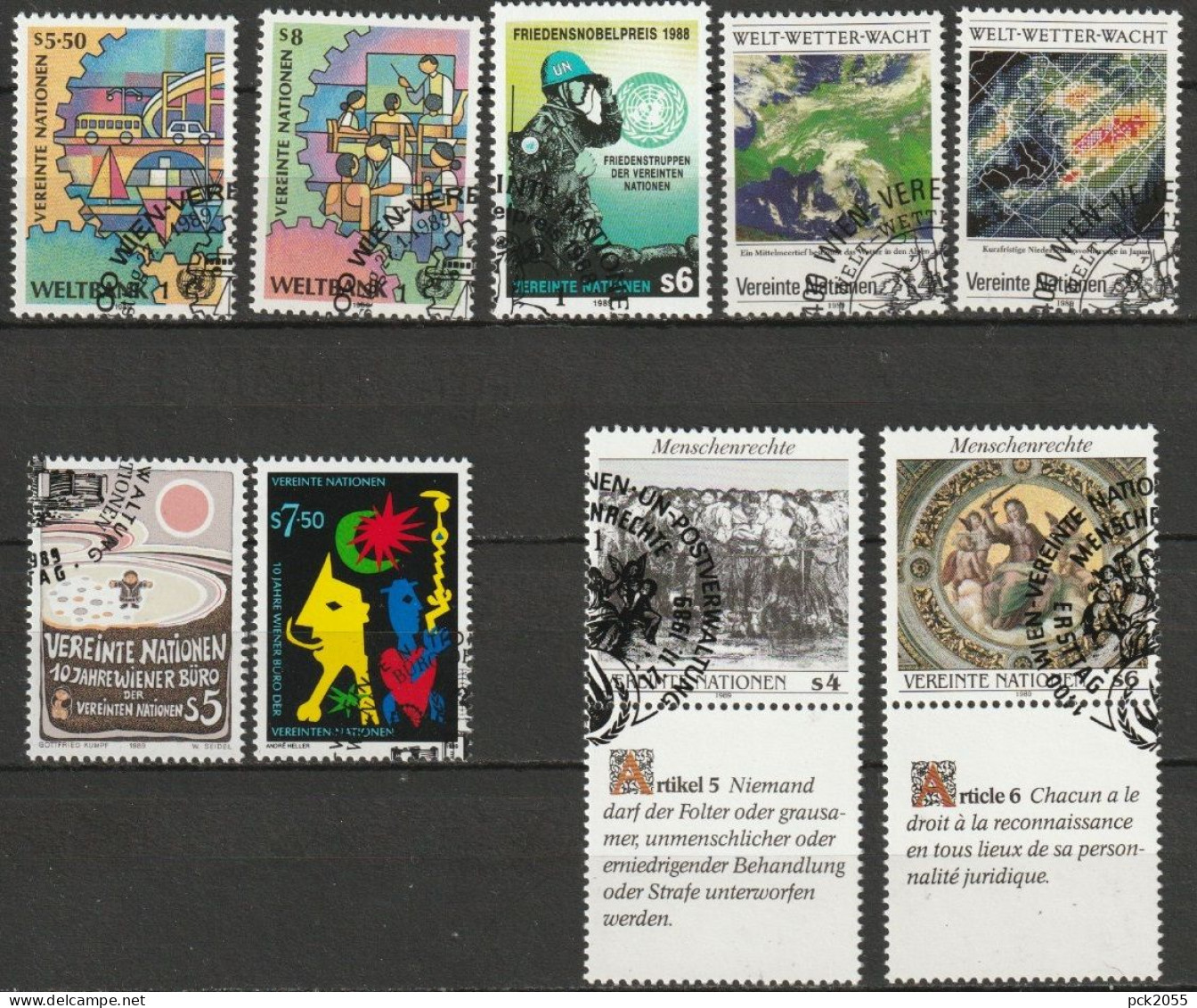 UNO Wien 1989 Mi-Nr.89 - 97 O Gestempelt Kompletter Jahrgang  ( 2417)günstige Versandkosten - Used Stamps