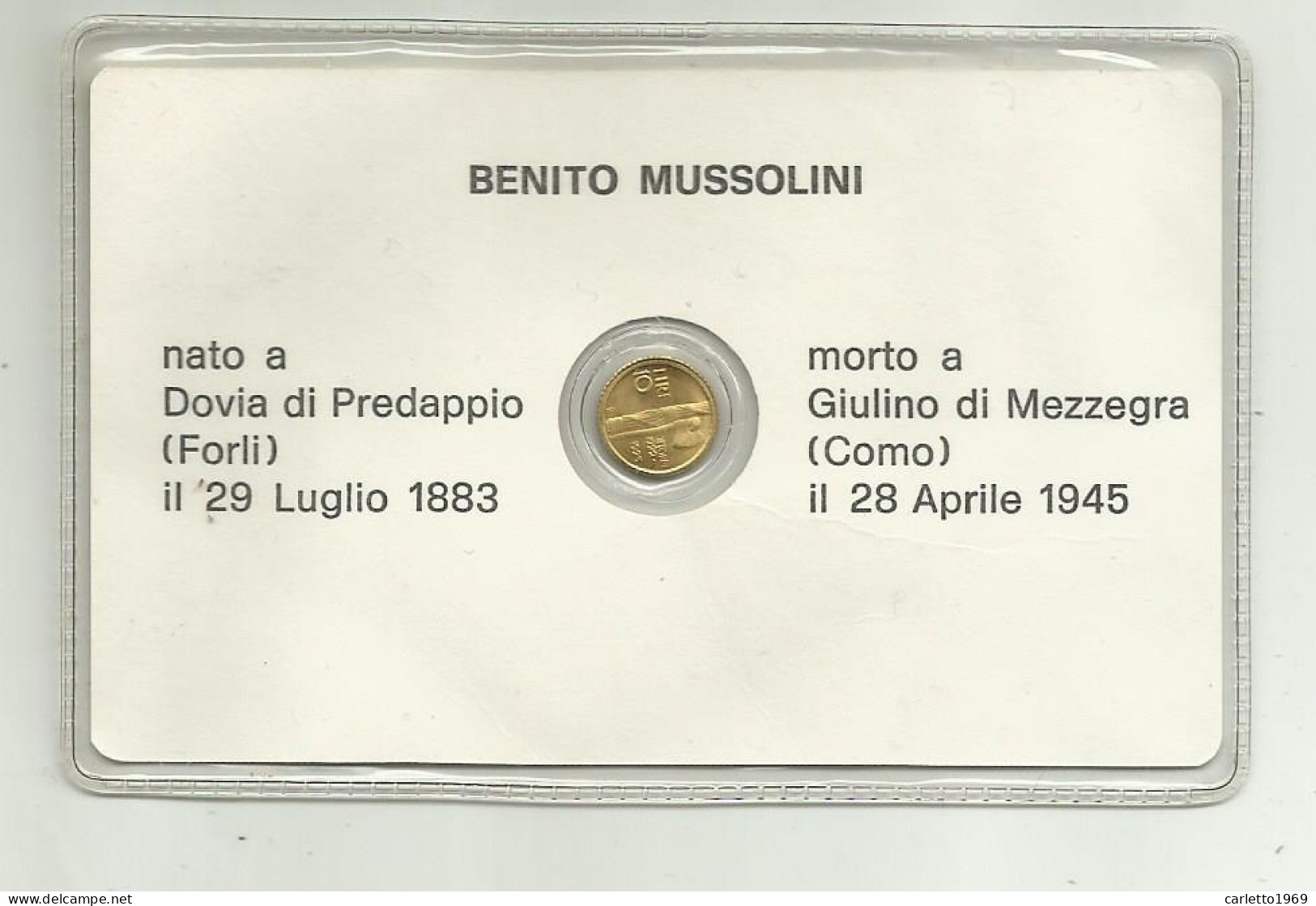 BENITO MUSSOLINI MEDAGLIETTA CENTENARIO DELLA NASCITA - Italia