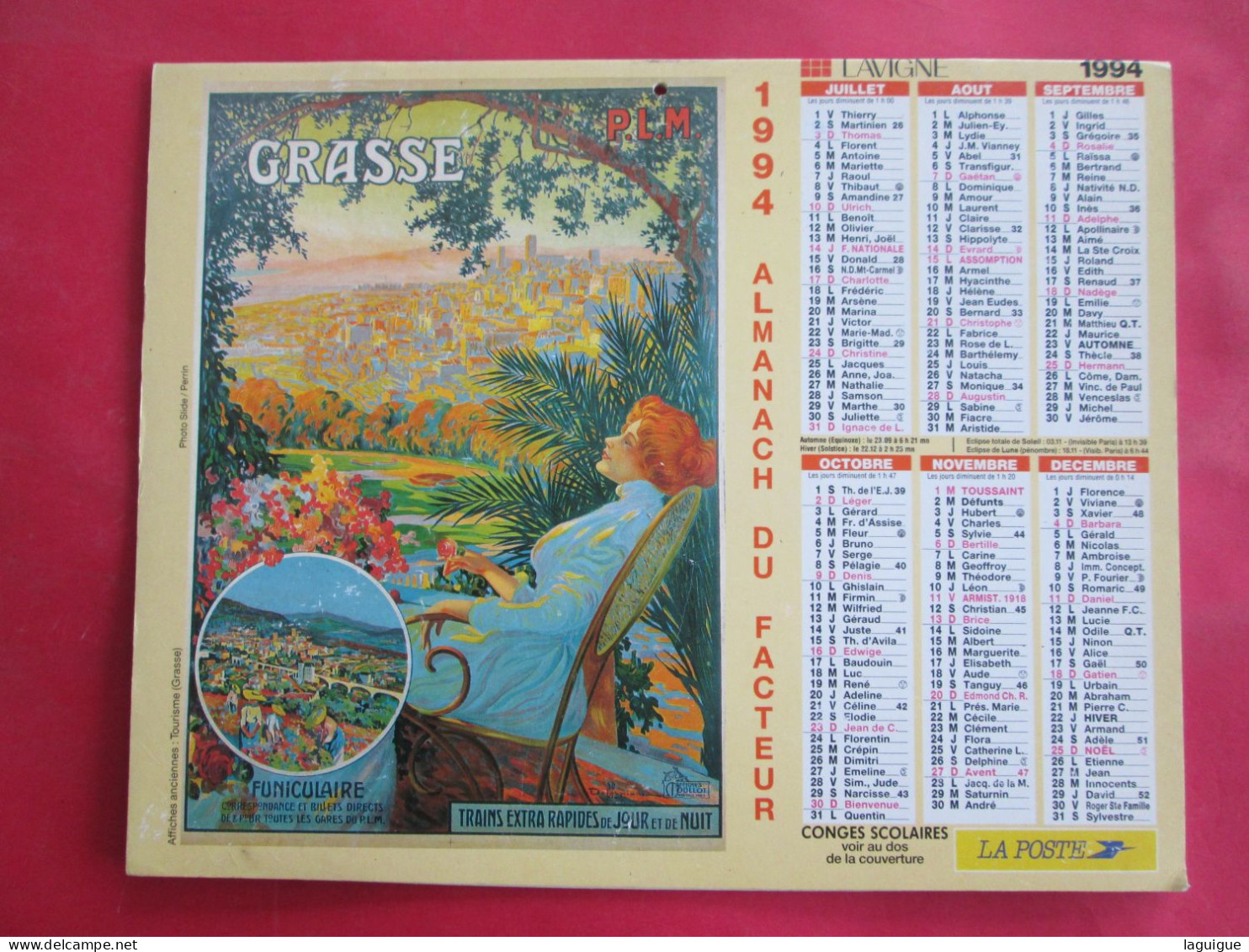 CALENDRIER ALMANACH 1994 LAVIGNE AFFICHES  ANCIENNES 1900 MOTOCYCLES COMIOT GRASSE - Groot Formaat: 1991-00