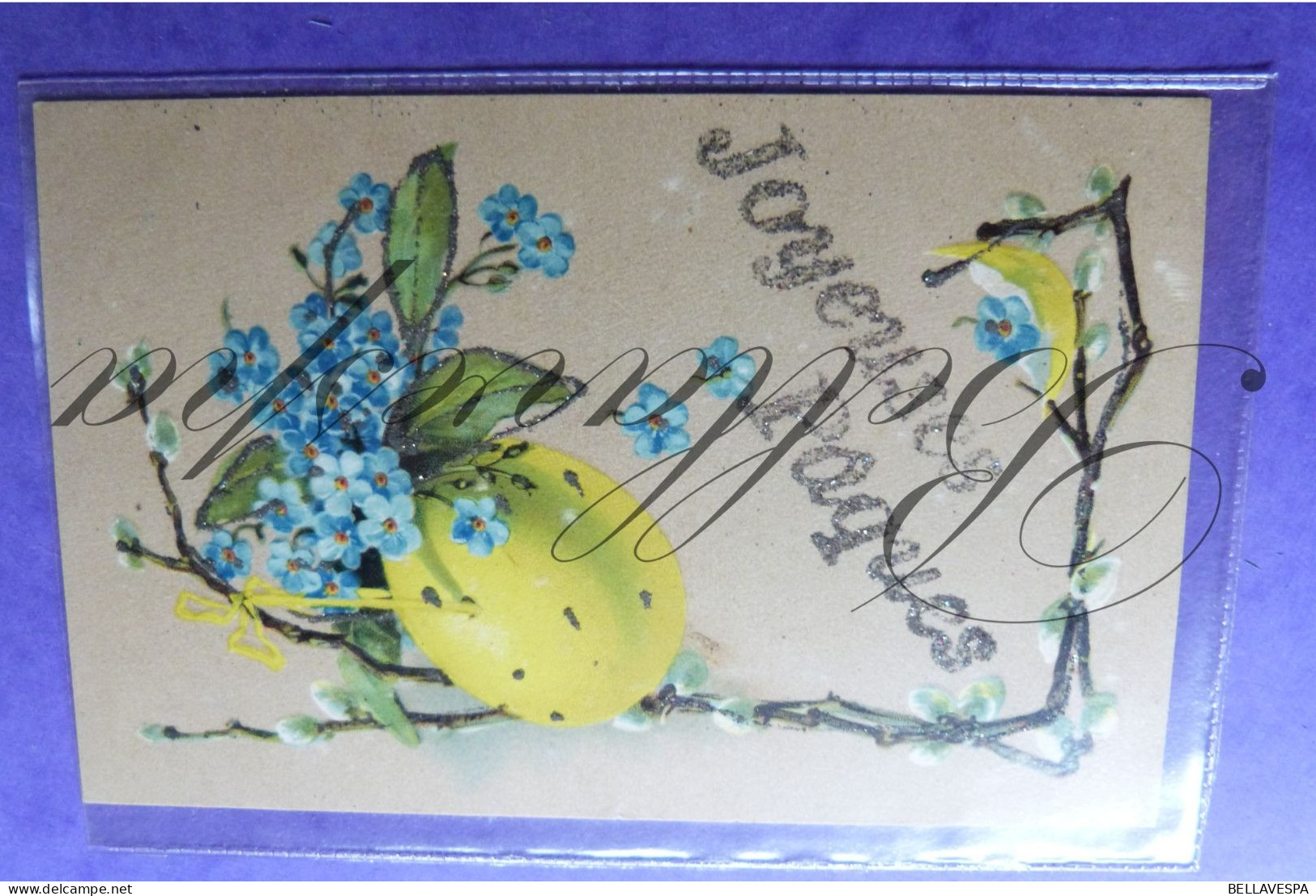 Joyeuses Paques 3 Cartes Postales Handmade Patchwork - Padvinderij