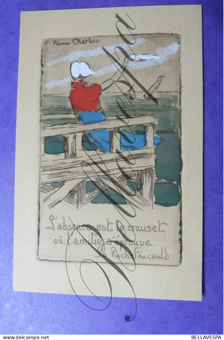 Pierre Chardon Illustrateur  Uitdrukkingen handingekleurde kaarten Patchwork  lot x 12 postcards /cpa ca 1950