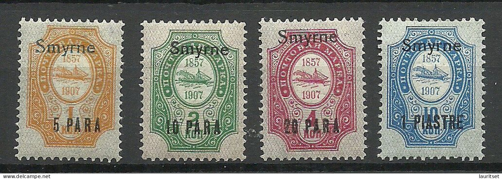 RUSSLAND RUSSIA 1909/1910 SMYRNE Levant Levante Michel 39 - 42 XII * - Turkish Empire