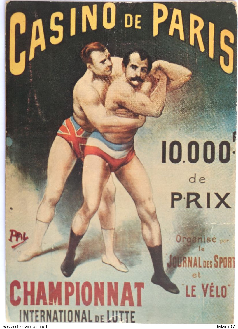 Carte Postale : SPORTS  1900 : Championnat International De LUTTE , Casino De PARIS - Lutte