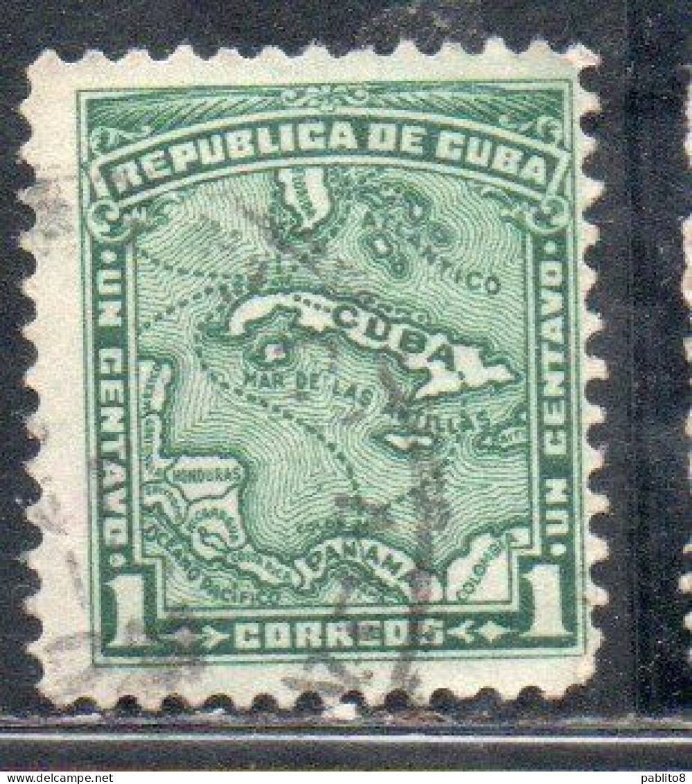 CUBA 1914 MAP 1c USADO USED USATO OBLITERE' - Used Stamps