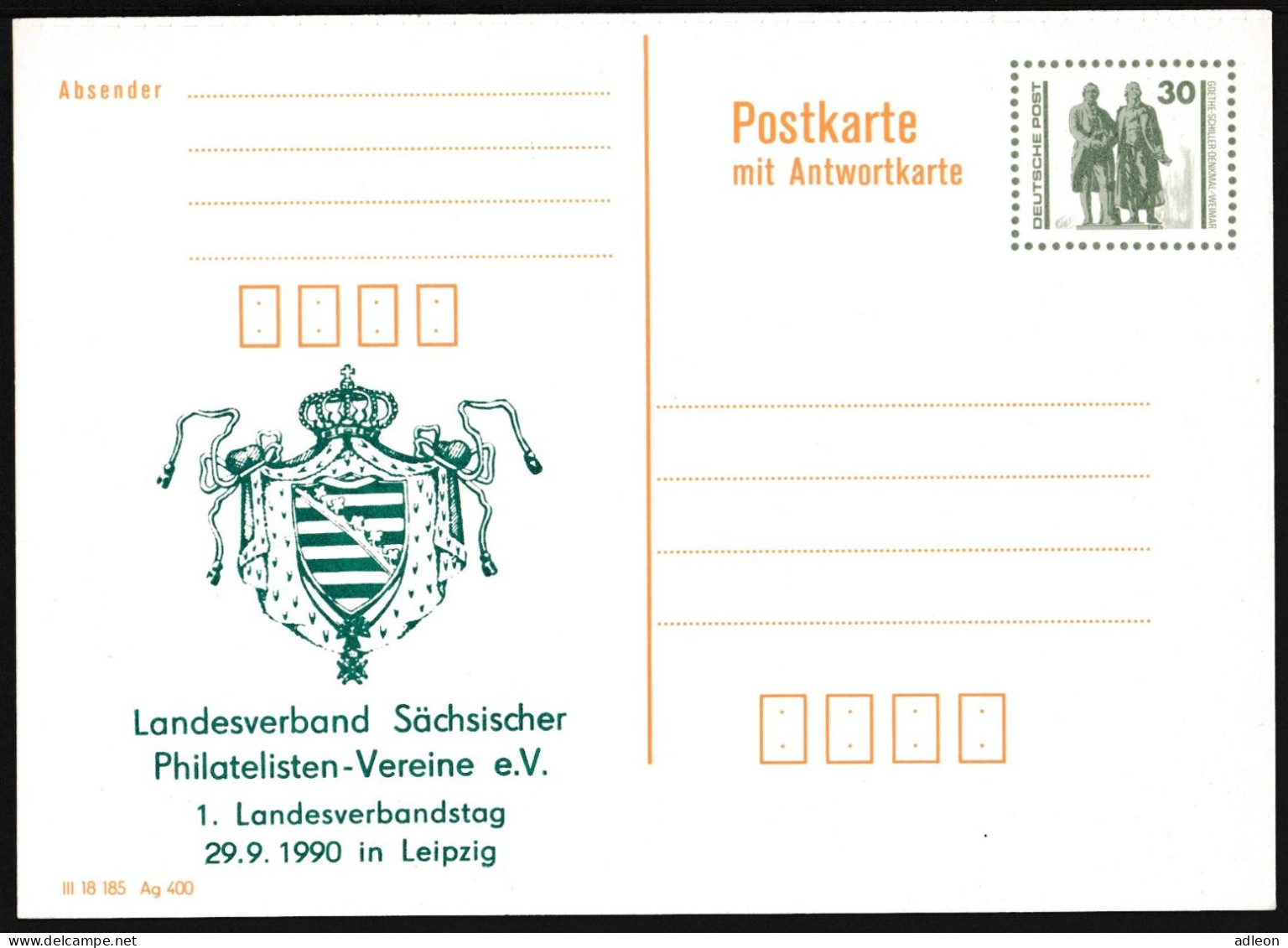 RDA - Entier Postal Repiqué / DDR - Ganzsachen Zudrück P108 II F ** - Postales Privados - Nuevos