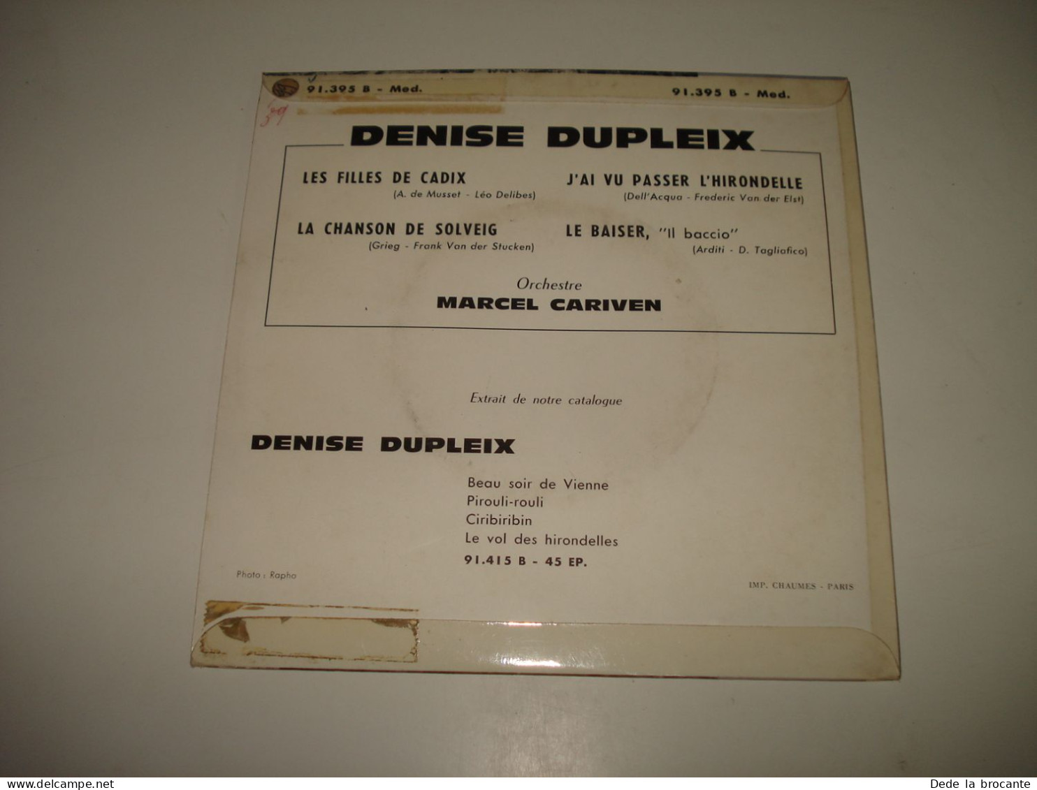 B11 /  Lot 6 X 45 Tours  EP Et SP - Weber - Debussy - Dupleix - Rapetti - Segers - Classique