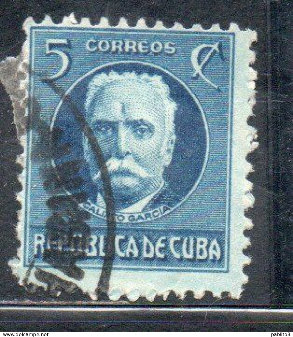 CUBA 1917 1918 CALIXTO GARCIA 5c USADO USED USATO OBLITERE' - Oblitérés