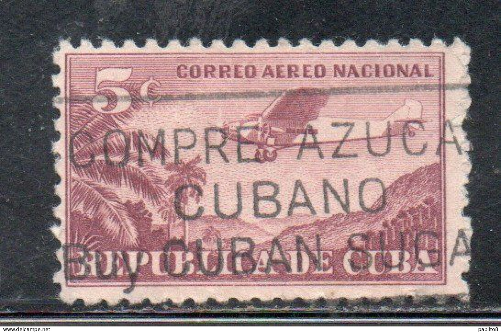 CUBA 1931 1946 AIRMAIL AIR POST MAIL FOR DOMESTIC POSTAGE AIR PLANE 5c USADO USED USATO OBLITERE' - Airmail