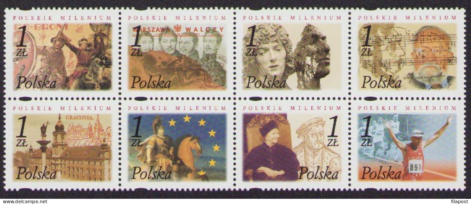 2001 Poland, Polish Millenium, Walesa, Pilsudski, Kosciuszko Szymborska Nobel MNH** - Nuevos
