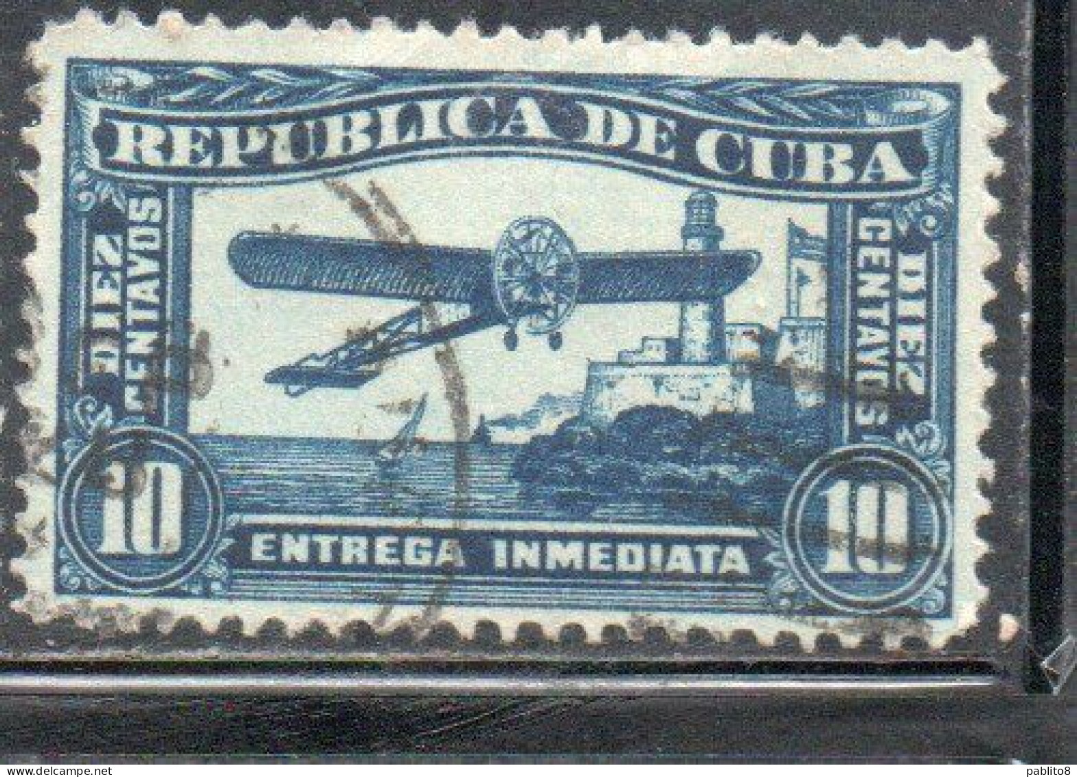 CUBA 1931 1946 AIRMAIL AIR POST MAIL FOR DOMESTIC POSTAGE AIR PLANE 10c USADO USED USATO OBLITERE' - Aéreo