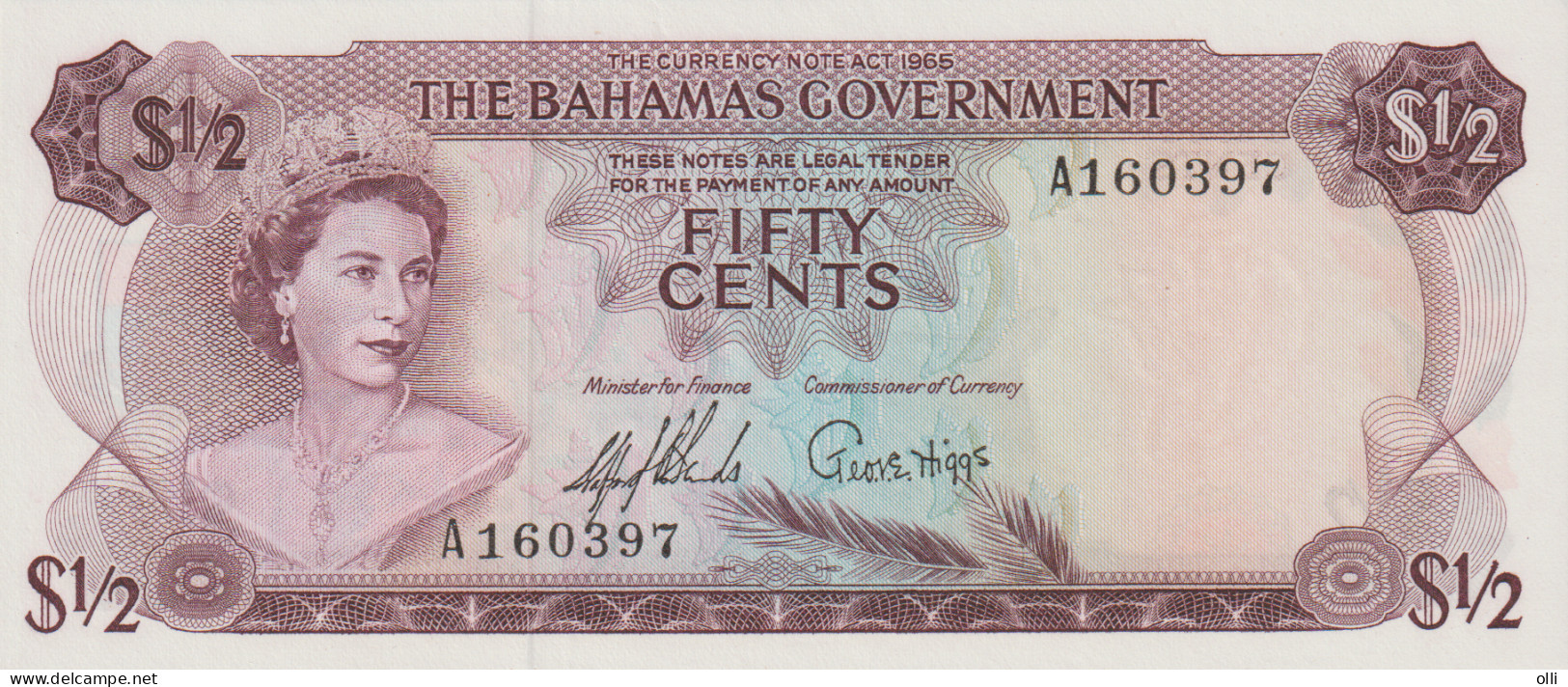 BAHAMAS  50 Cents 1965, P-17a, UNC - Bahamas