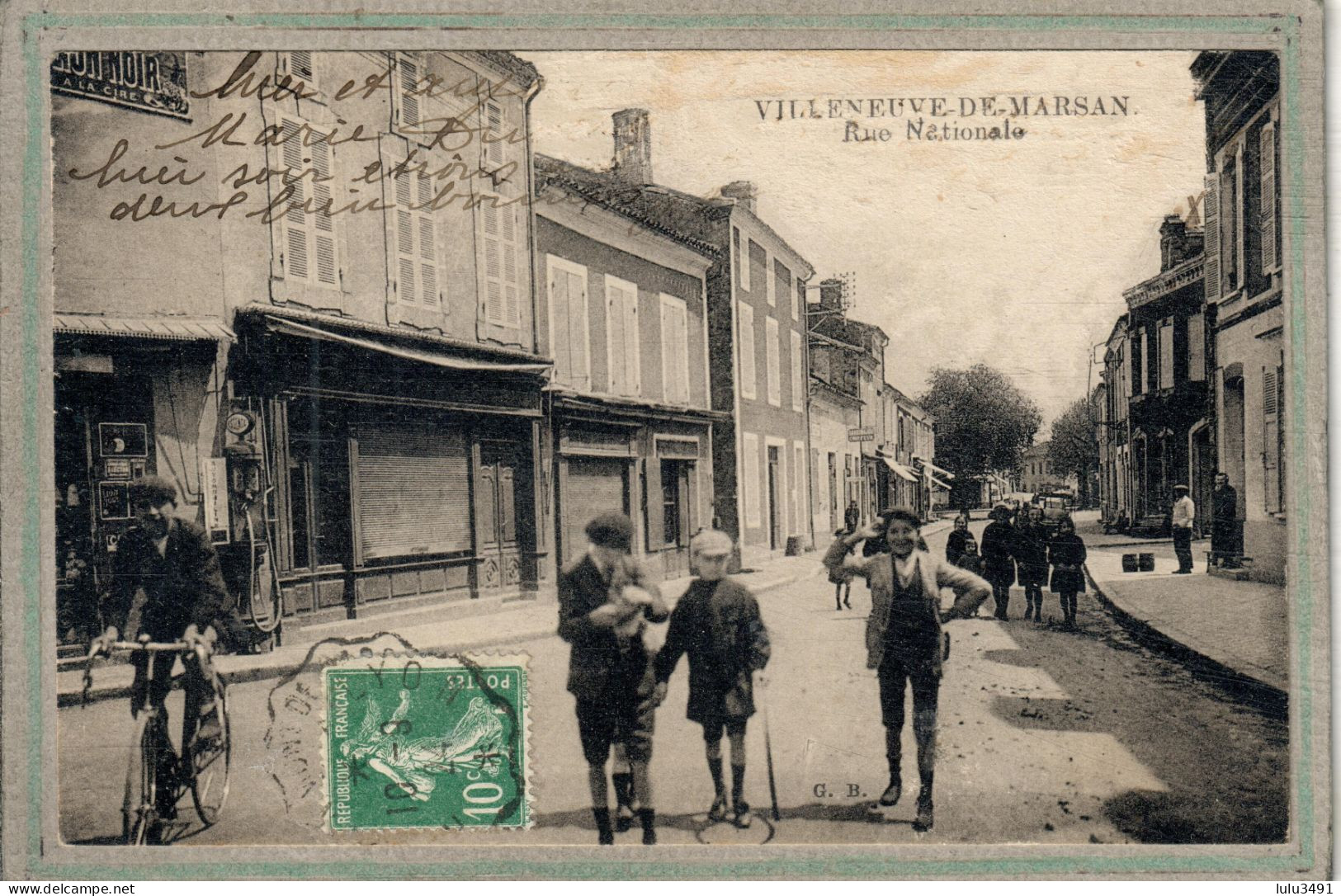 CPA (40) VILLENEUVE-de-MARSAN - Aspect De La Rue Nationale En 1924 - Villeneuve De Marsan