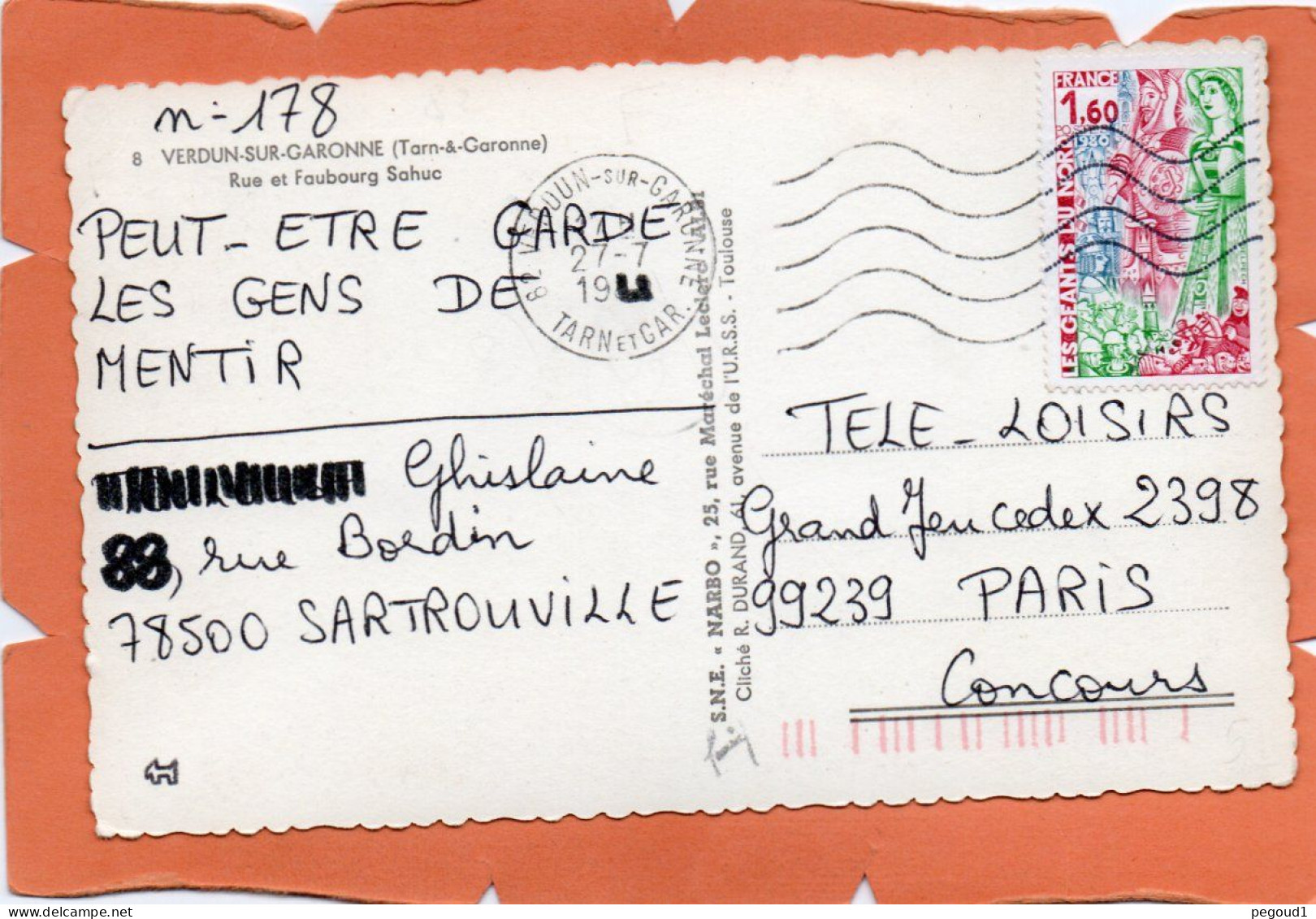 VERDUN-sur-GARONNE  ( T-et-G )  Achat Immédiat. - Verdun Sur Garonne