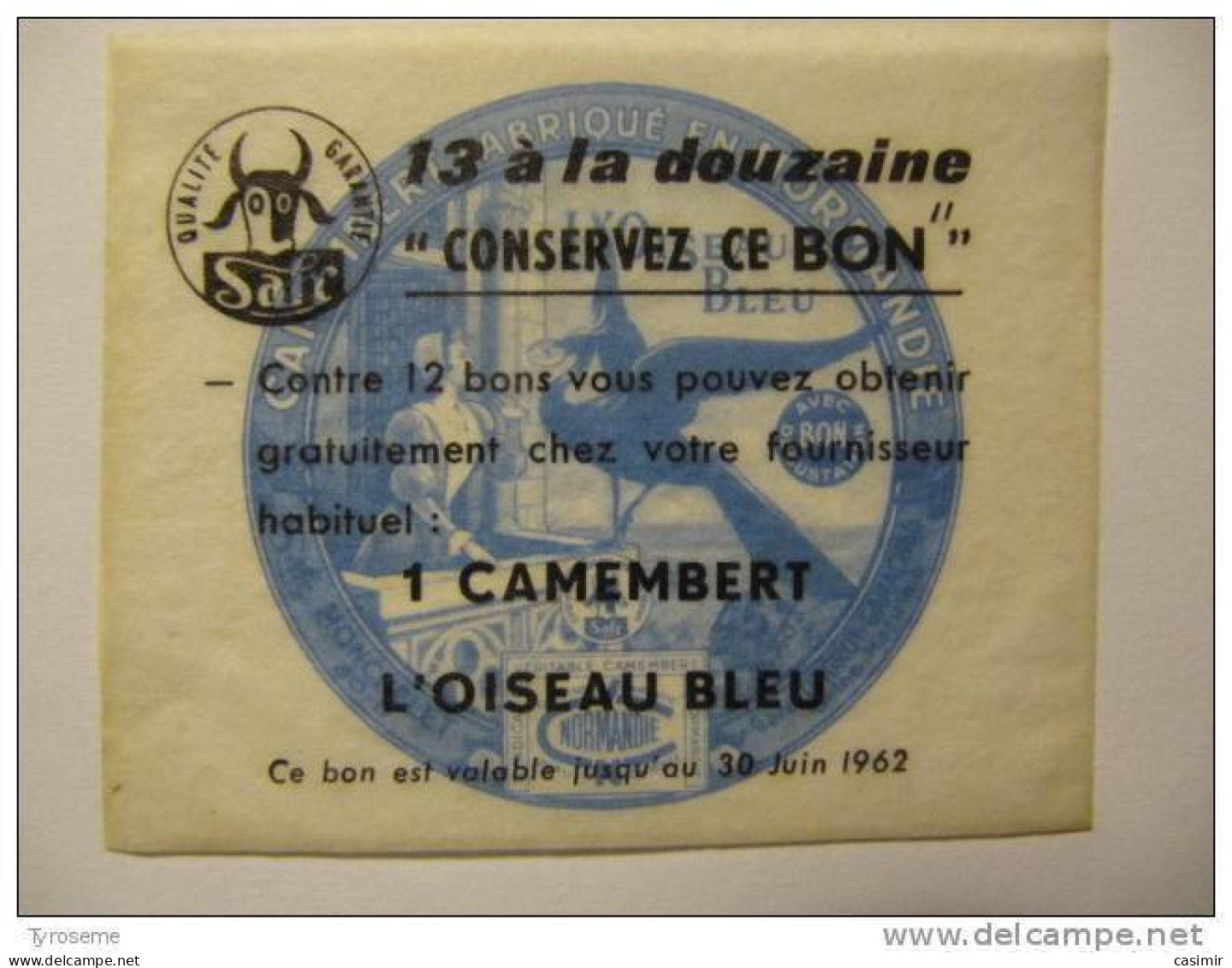 T043 / Publicité SAFR 1962 L'OISEAU BLEU DE MONCHELET SOMME 80 - Factures