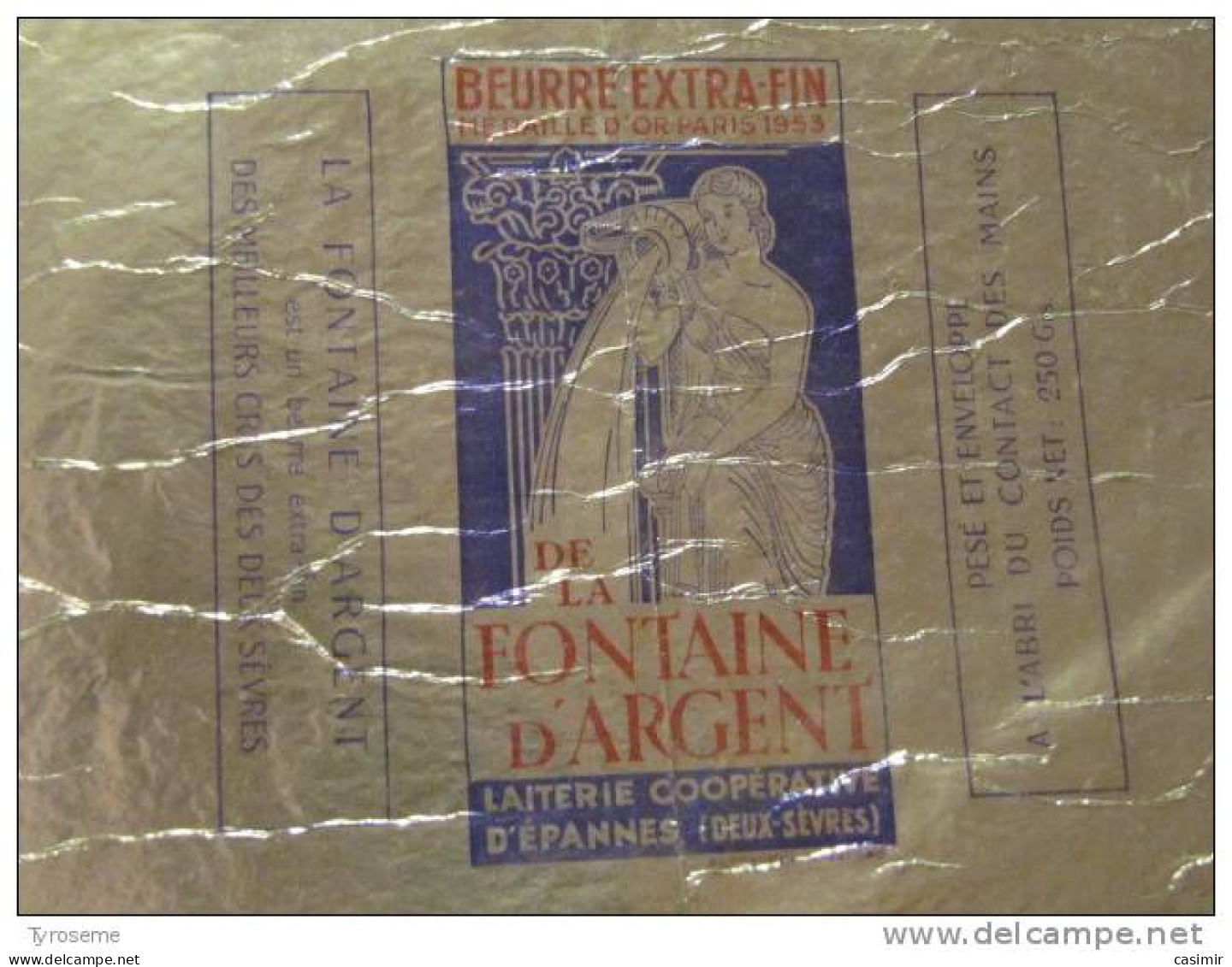 T741 / étiquette D'emballage Beurre De La Fontaine D'Argent à Epannes - Deux-Sèvres - Rechnungen