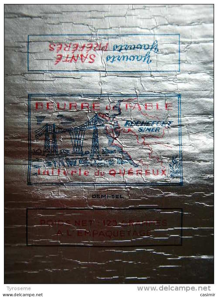T729 / étiquette D'emballage Beurre De Table De La Laiterie Du Quereux à ROCHEFORT SUR MER - Charente-Maritime - Invoices