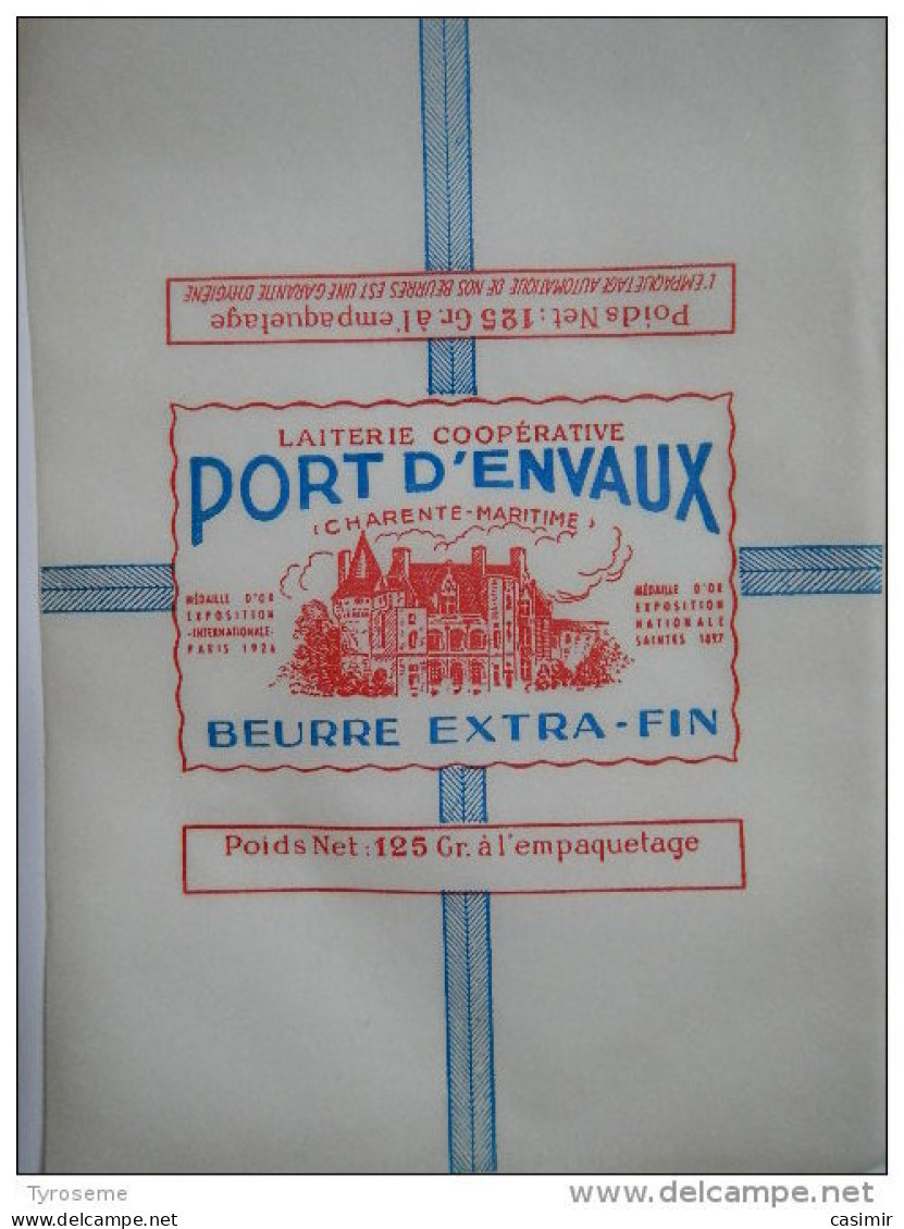 T720 / étiquette D'emballage Beurre De La Laiterie De PORT D'ENVAUX - Chateau - Charente-Maritime - Invoices