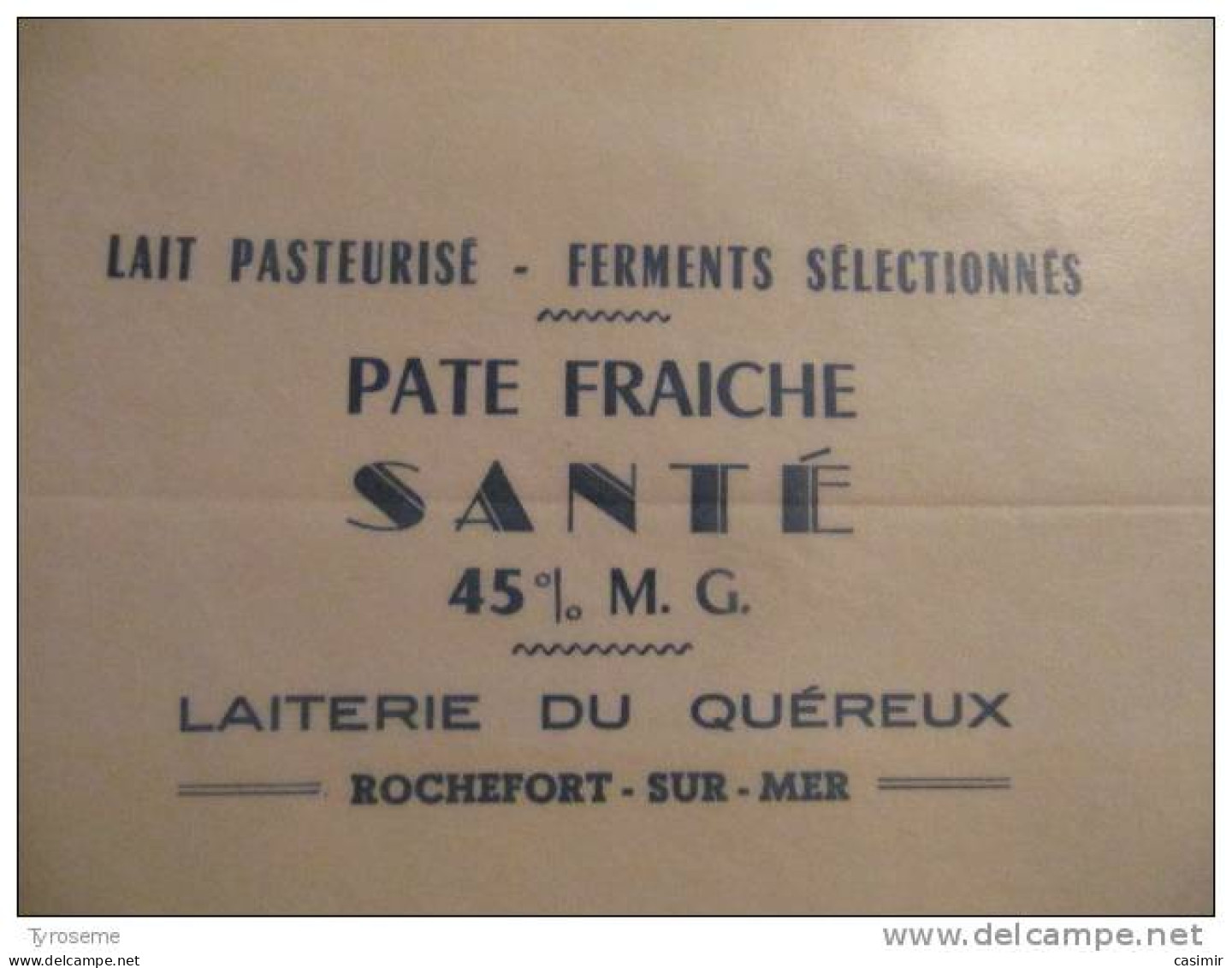 T730 / étiquette D'emballage Fromage De La Laiterie Du Quereux à ROCHEFORT SUR MER - Charente-Maritime - Fatture