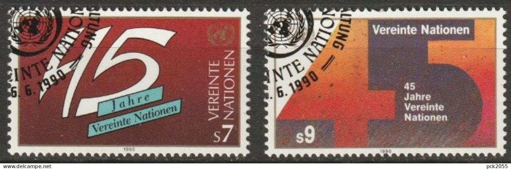 UNO Wien 1990 MiNr.104 - 105 O Gestempelt 45 Jahre UNO ( 2721) - Oblitérés