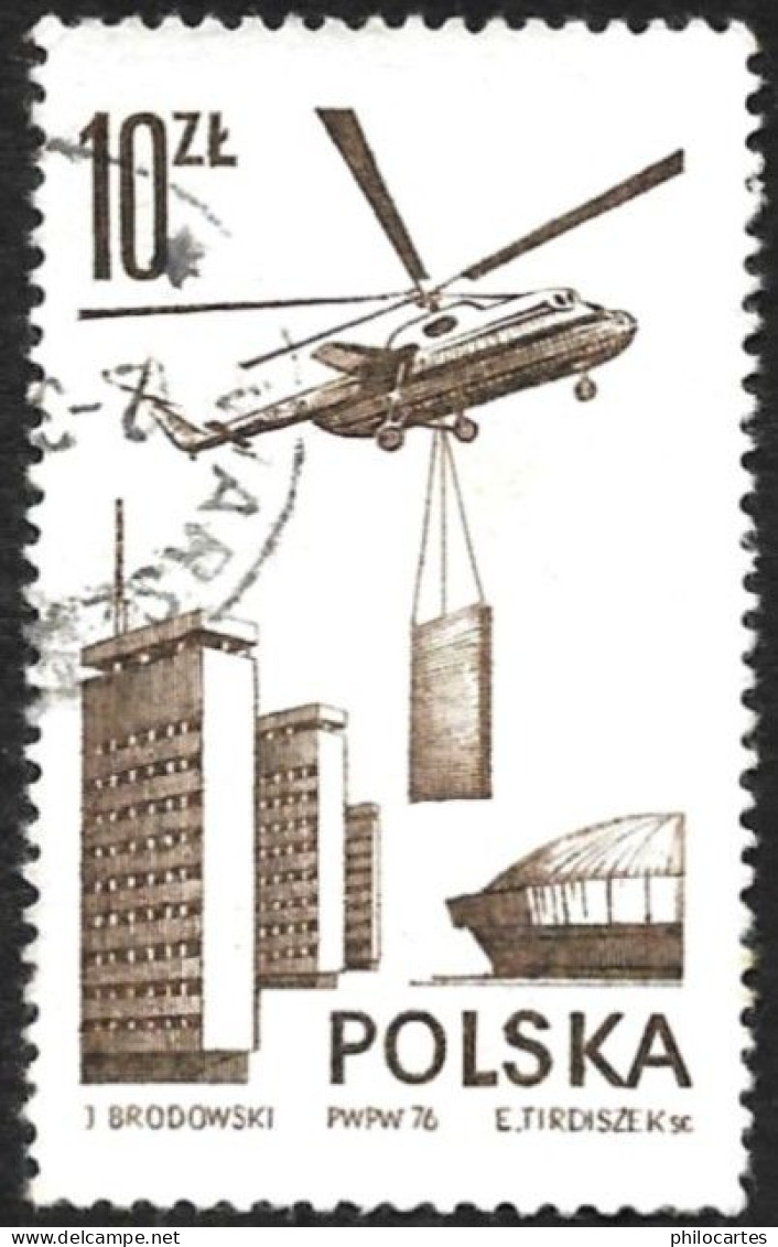 POLOGNE  1976   -   PA 56  -  Hélicoptère - Oblitéré - Usados