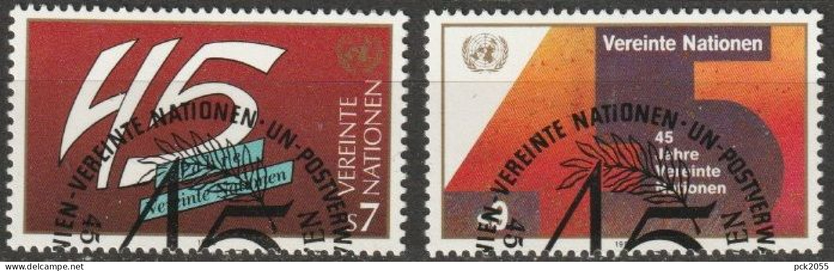 UNO Wien 1990 MiNr.104 - 105 O Gestempelt 45 Jahre UNO ( 2746) - Usados