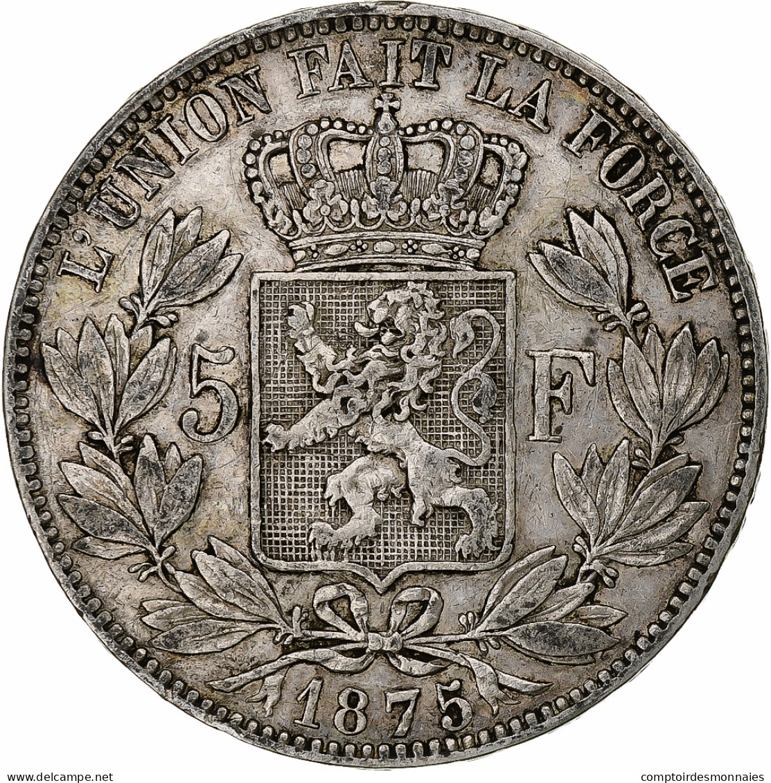 Monnaie, Belgique, Leopold II, 5 Francs, 5 Frank, 1875, TB+, Argent, KM:24 - 5 Francs