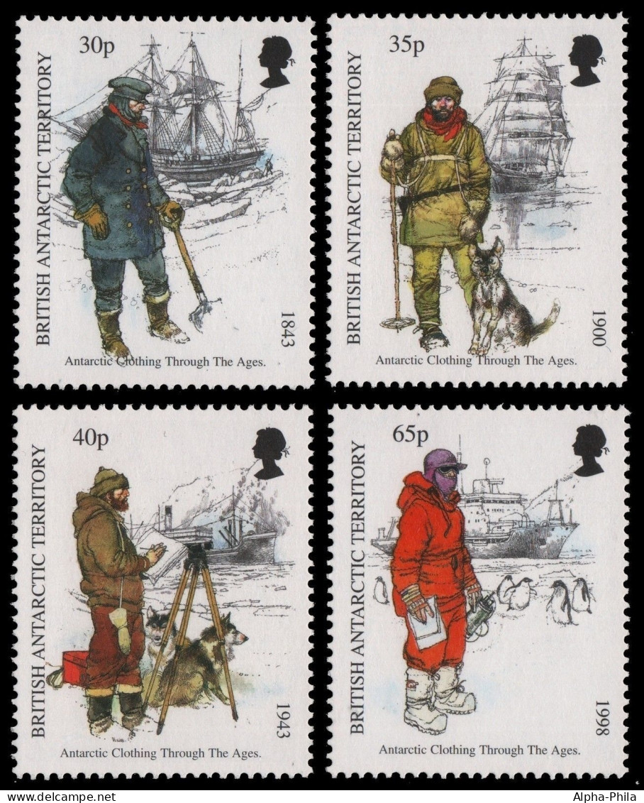 BAT / Brit. Antarktis 1998 - Mi-Nr. 272-275 ** - MNH - Antarktisbekleidung - Ongebruikt