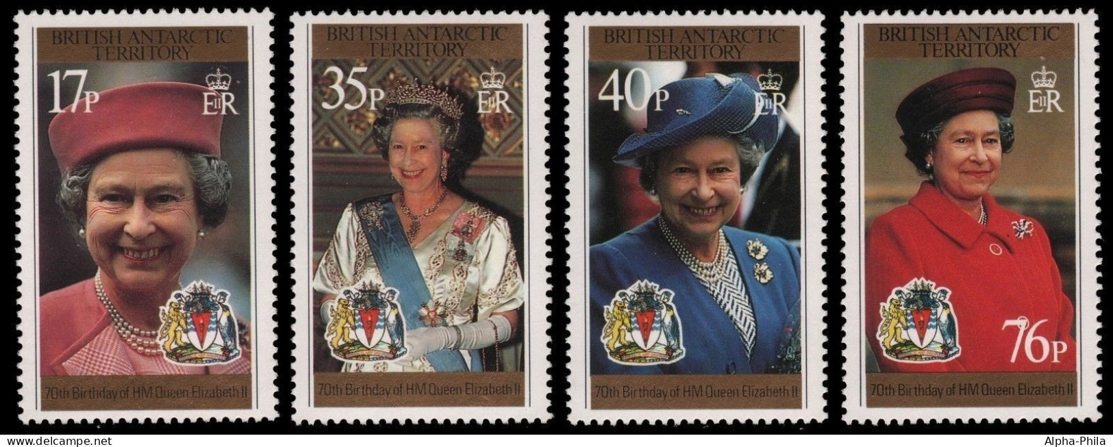 BAT / Brit. Antarktis 1996 - Mi-Nr. 255-258 ** - MNH - 70. Geburtstag Der Queen - Ongebruikt