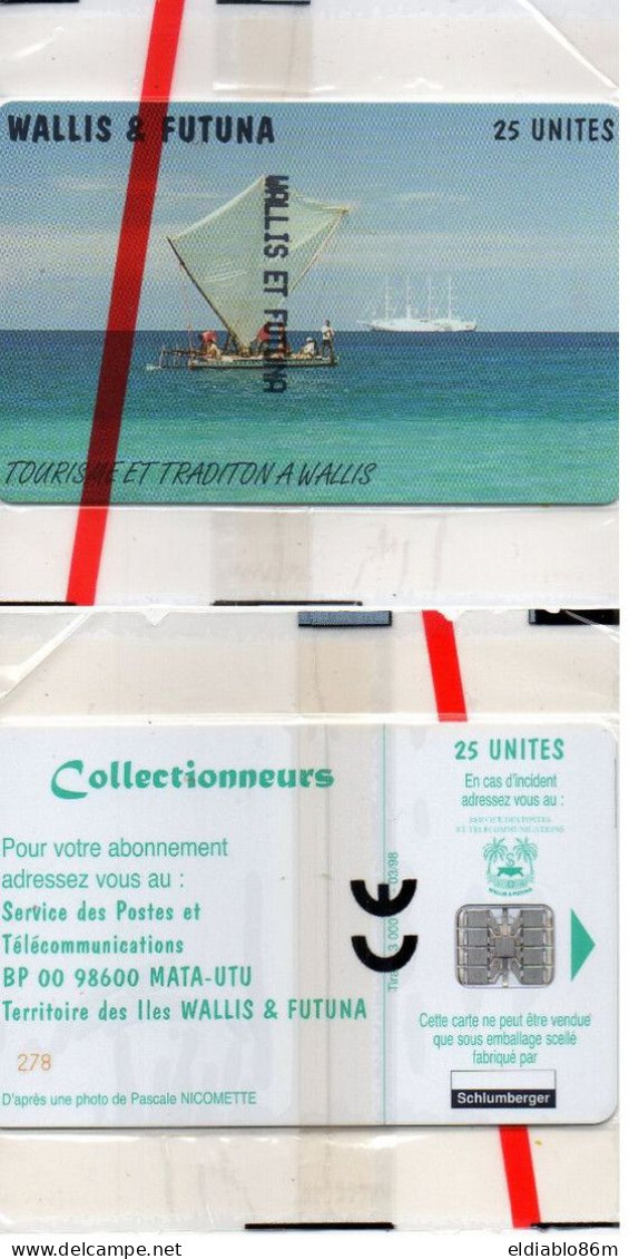 WALLIS ET FUTUNA - CHIP CARD - TOURISM ET TRADITION A WALLIS RED BATCH NUMBER WF13A - 600ex - MINT IN BLISTER - SCARCE - Wallis-et-Futuna