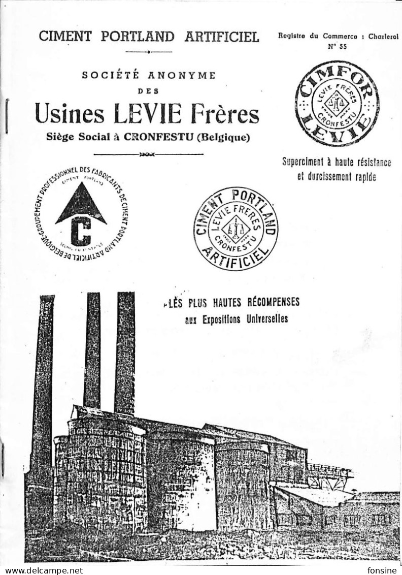 Morlanwelz - Usines Levie Frères - Cronfestu - 1982 - Matériel Et Accessoires