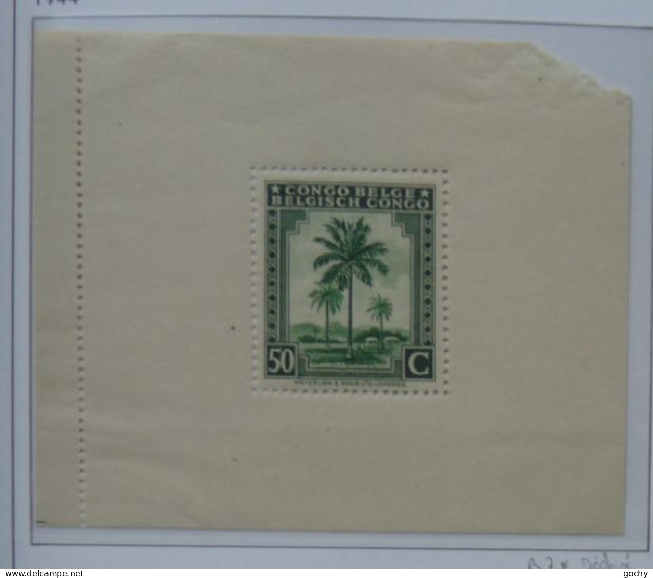 Belgian Congo Belge - 1944  : Bloc 7 * Amincis  - Cote: 70,00€     Bloc Message - Blocks & Kleinbögen