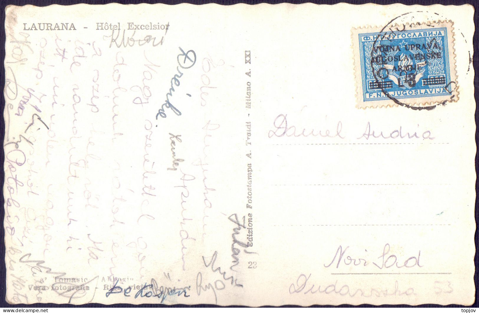 ISTRIA - MILITAR GOUVER. LITORALE  3 Lire - OPATIJA - 29.9.1947. - Poststempel