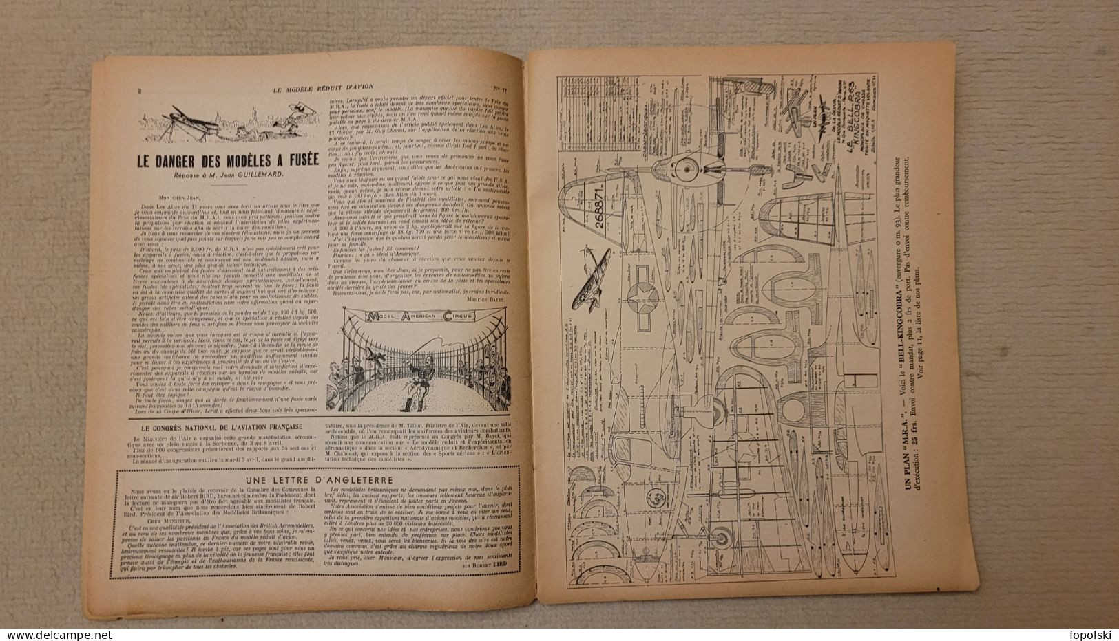 Revue - Le modèle réduit d'avion 28 numéros entre le 77 (Avril 1945) et le 363 (Aout 1969)