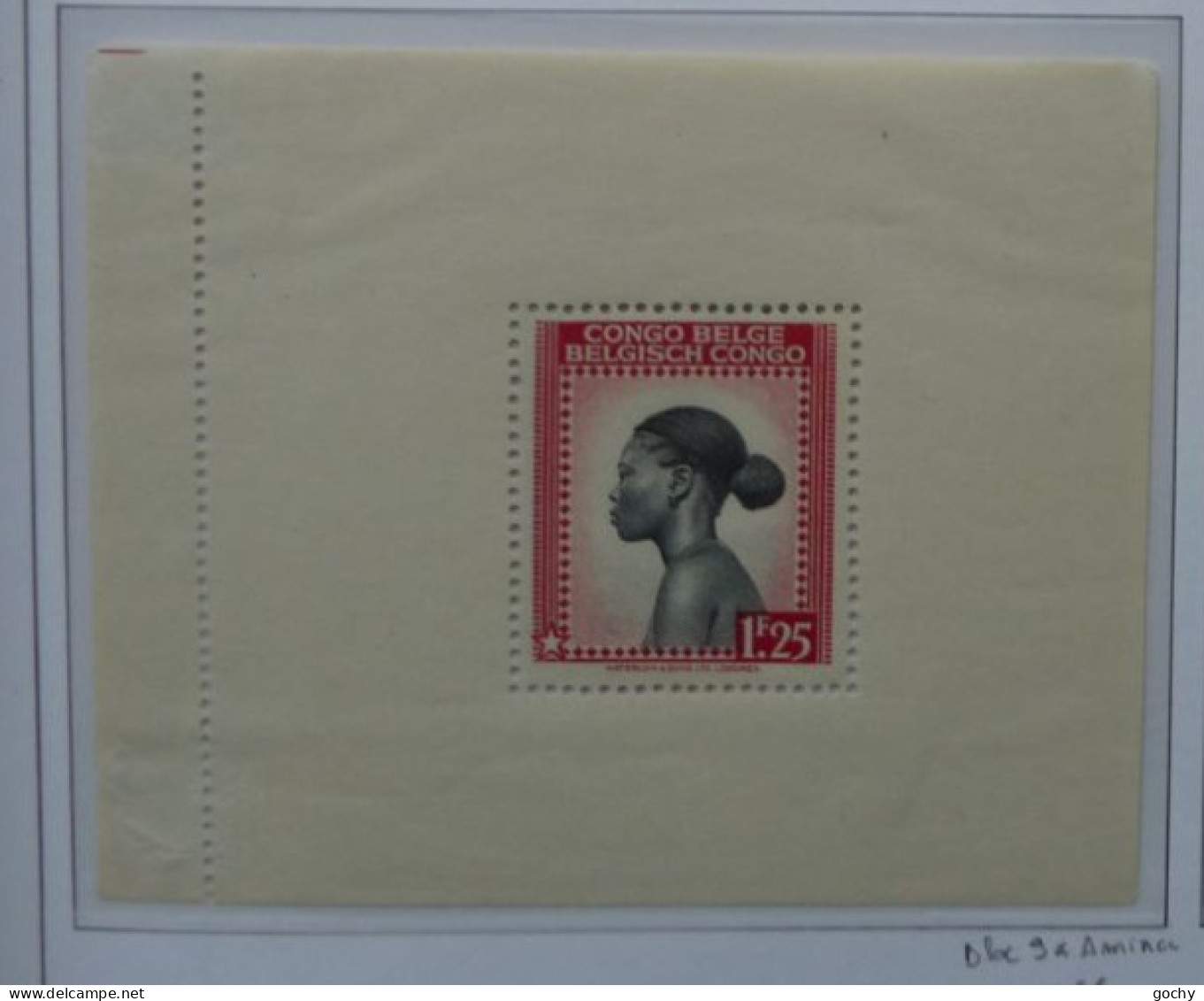 Belgian Congo Belge - 1944  : Bloc 9 * Amincis  - Cote: 70,00€     Bloc Message - Blocks & Kleinbögen